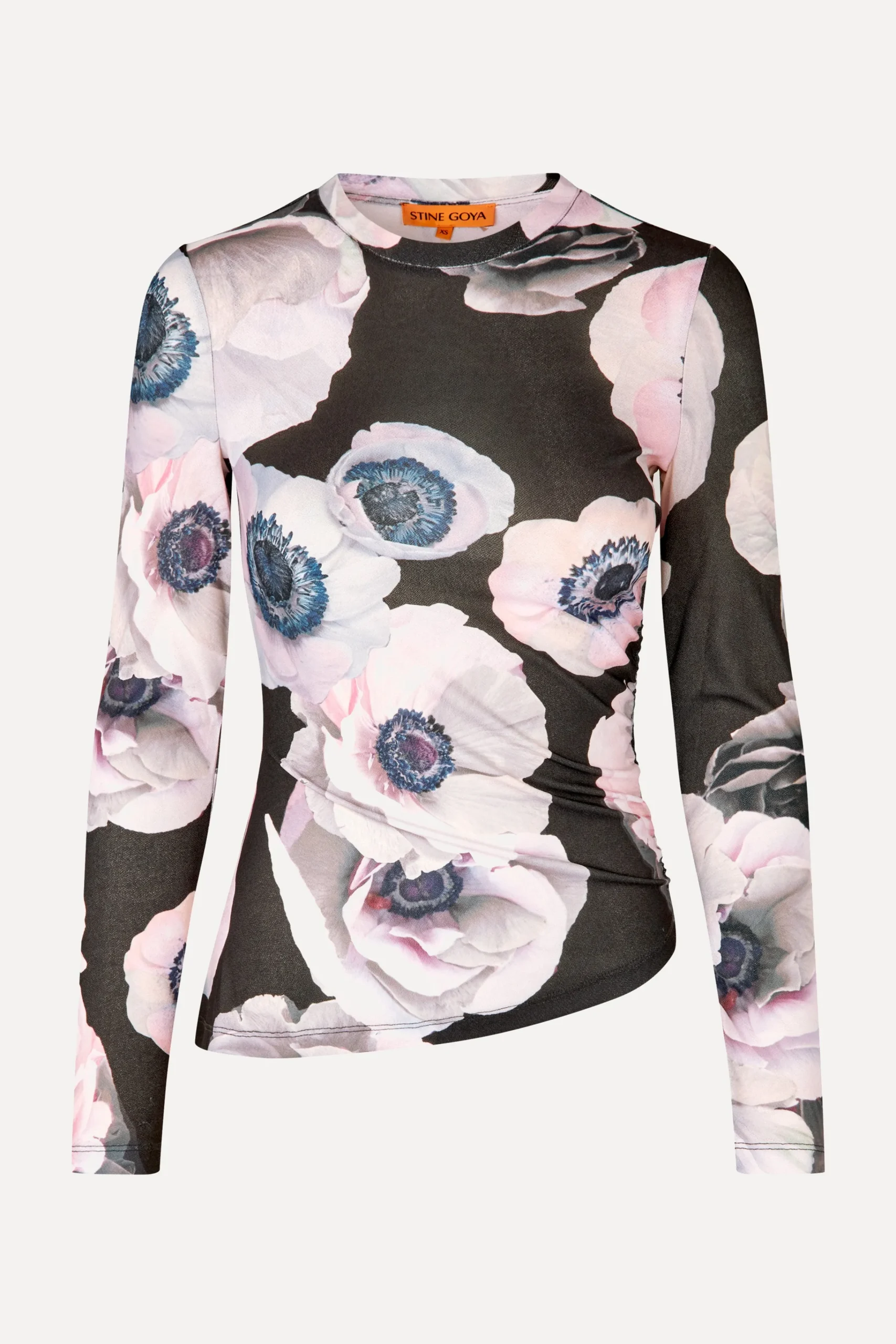 Asymmetric Long Sleeve Top - Nostalgic Anemone-STINE GOYA Discount