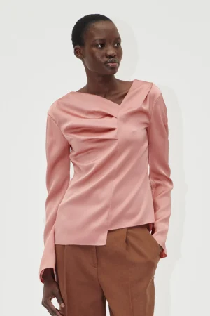 Asymmetrical Long Sleeve Top - Rose Tan-STINE GOYA Sale