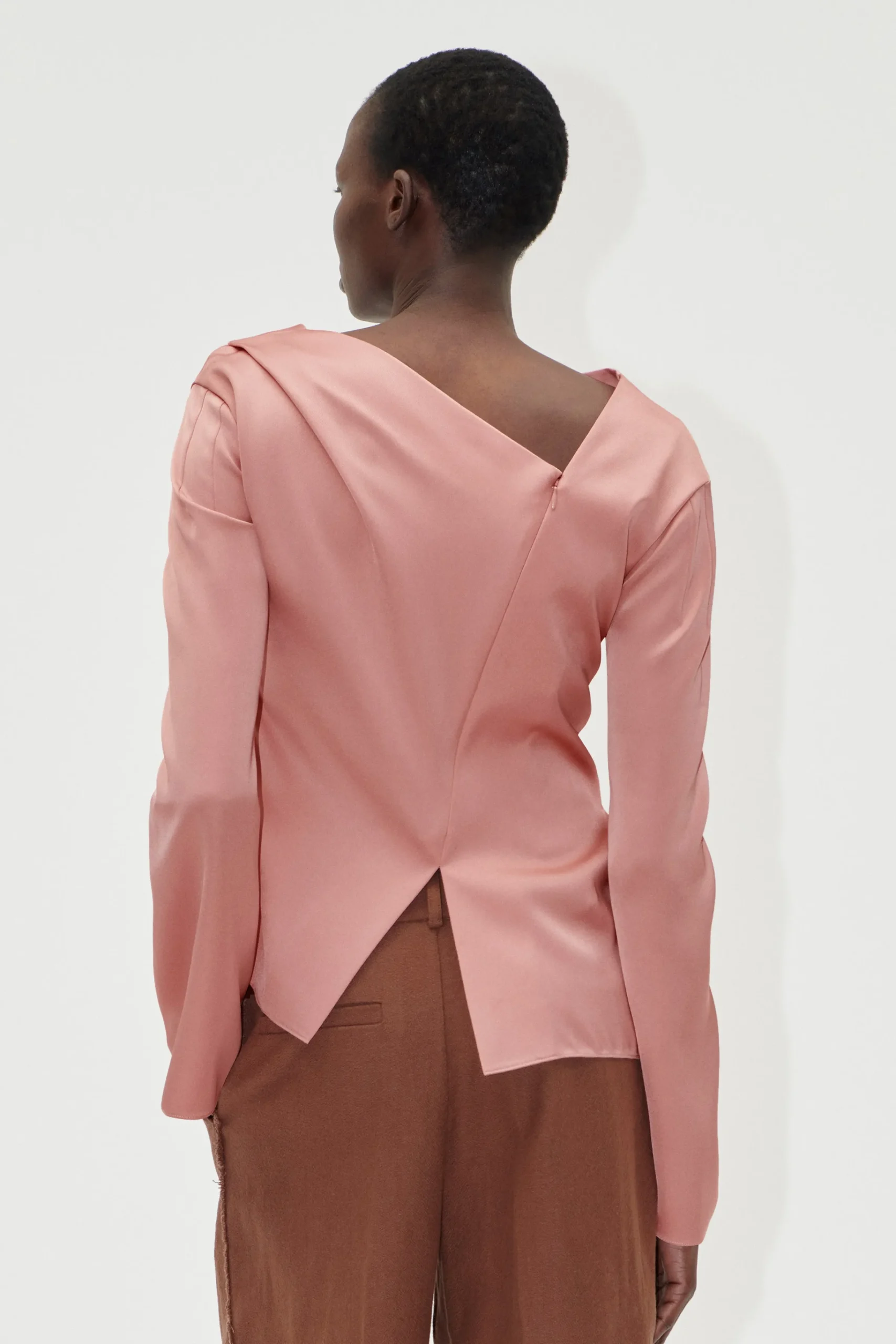 Asymmetrical Long Sleeve Top - Rose Tan-STINE GOYA Sale