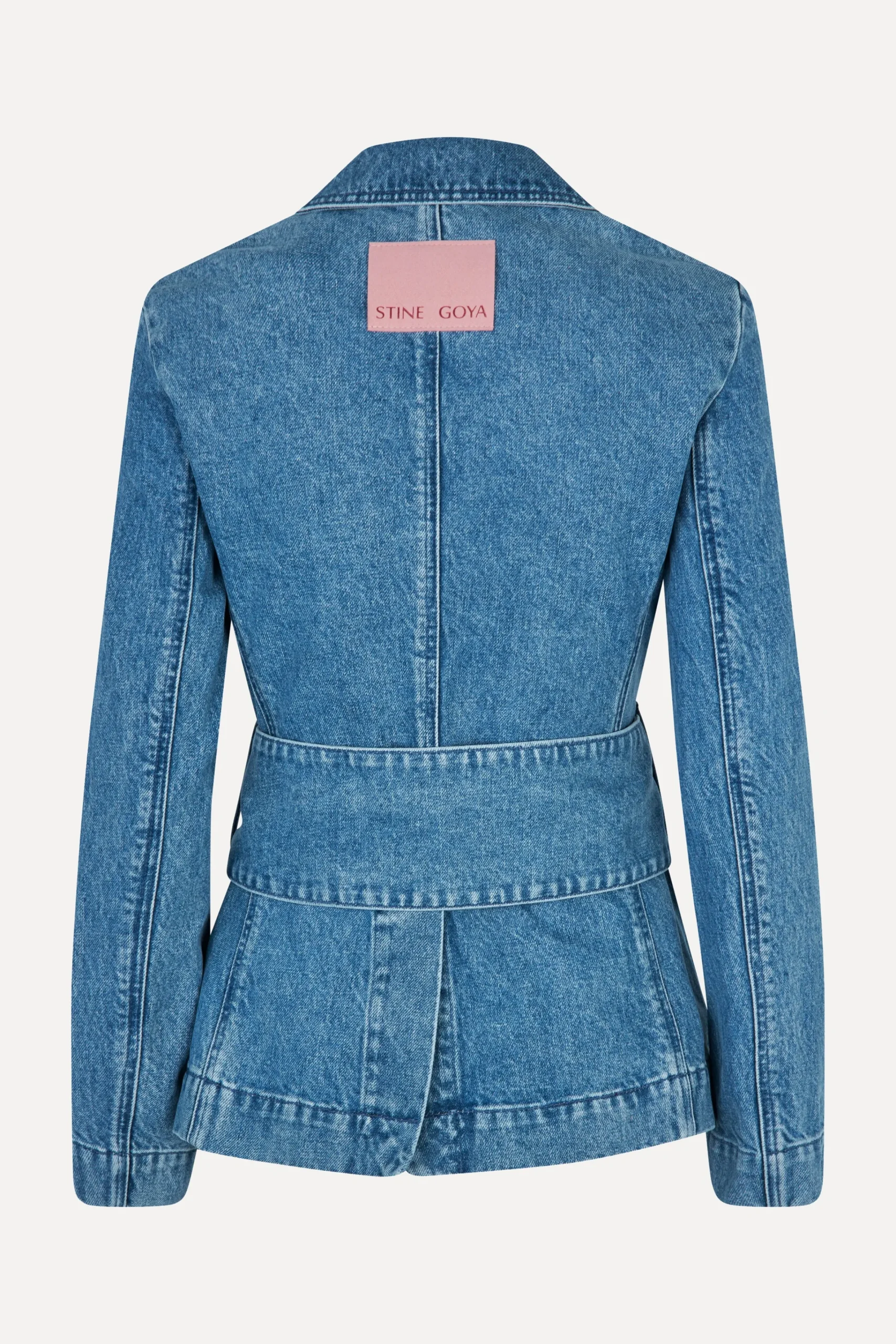 Belted Tailored Jacket - Denim Blue-STINE GOYA Best Sale