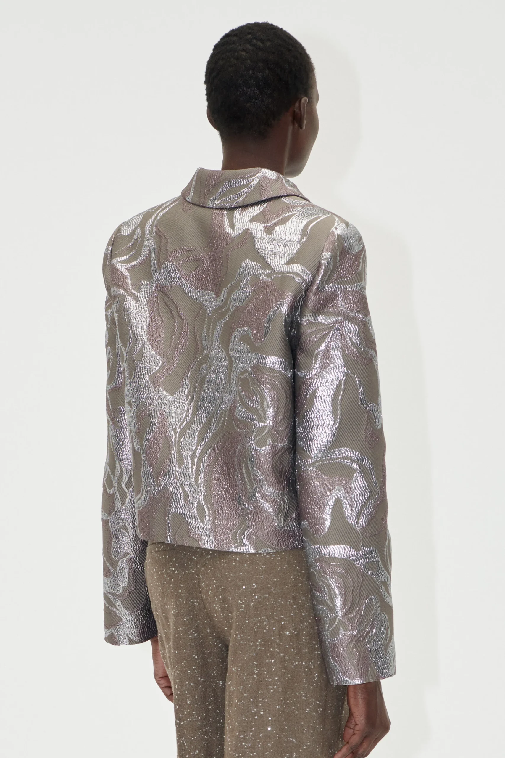 Boxy Straight Jacket - Abstract Foliage-STINE GOYA Best Sale