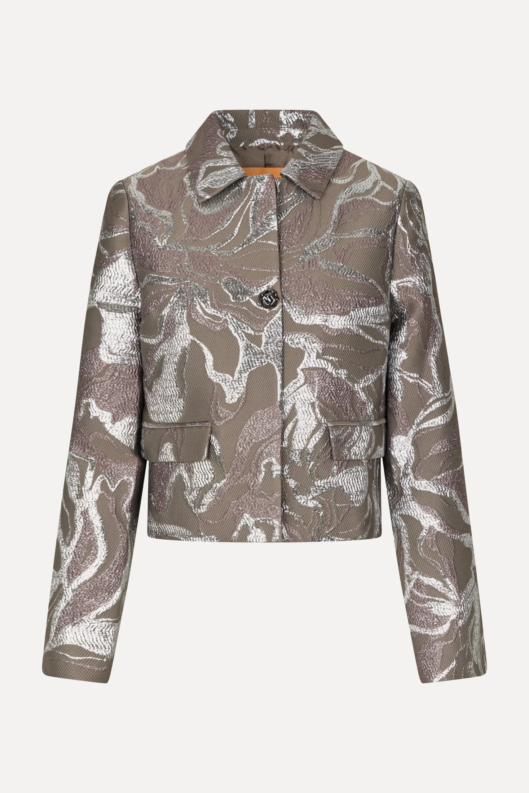 Boxy Straight Jacket - Abstract Foliage-STINE GOYA Best Sale