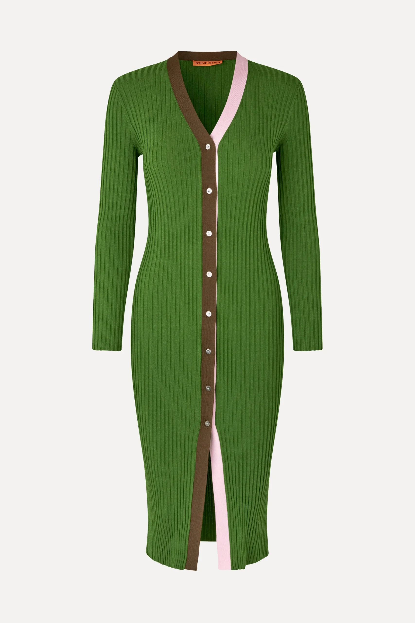 Cardigan Dress - Sage Green Multi-STINE GOYA Clearance