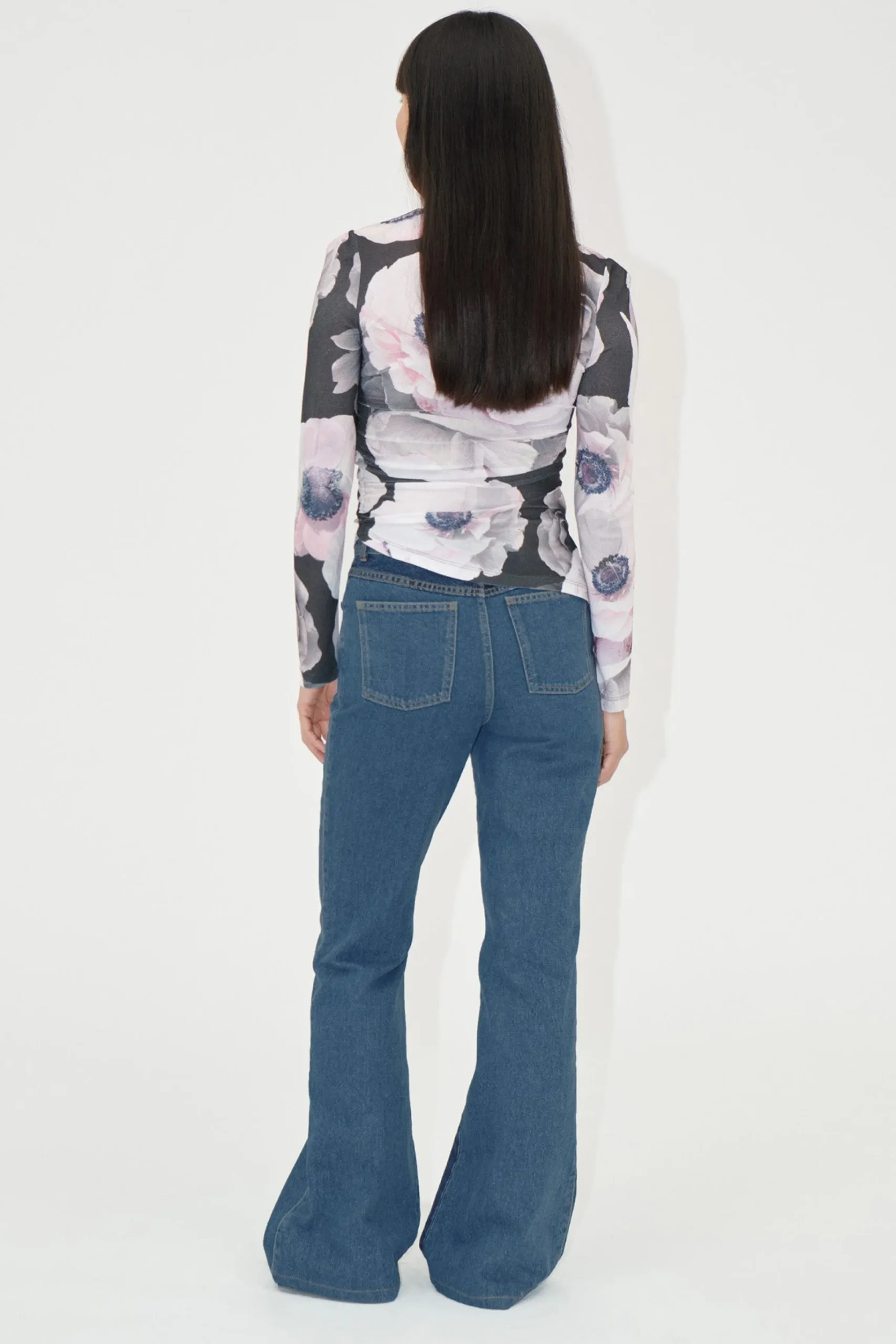Denim Flared Pants - Two Tone Denim-STINE GOYA Best