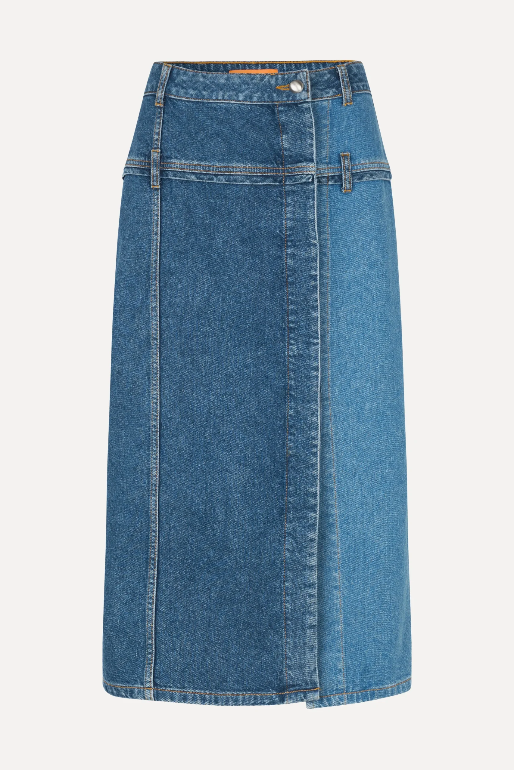 Denim Midi Skirt - Two Tone Denim-STINE GOYA Discount