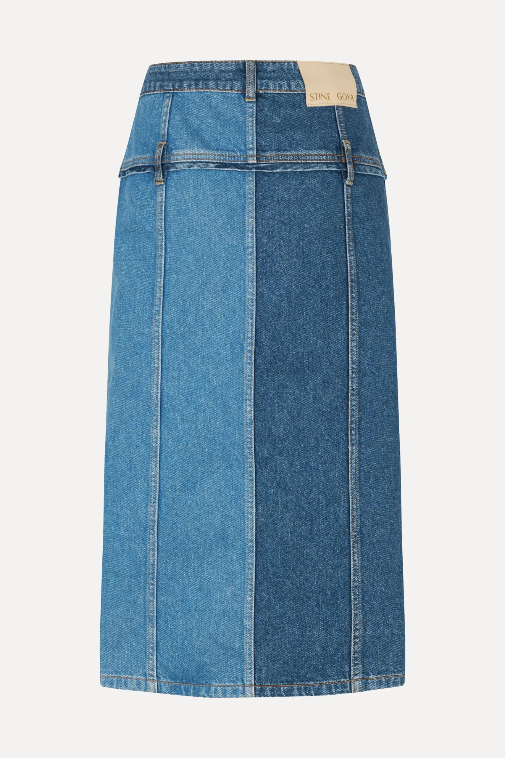 Denim Midi Skirt - Two Tone Denim-STINE GOYA Discount
