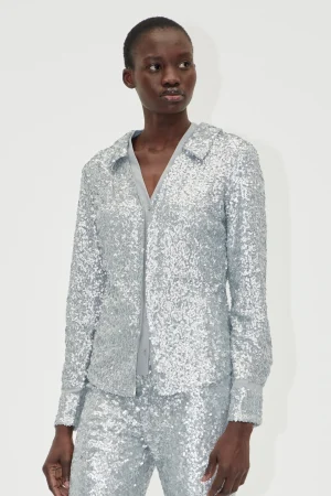 Double Collar Shirt - Steel Grey-STINE GOYA Outlet