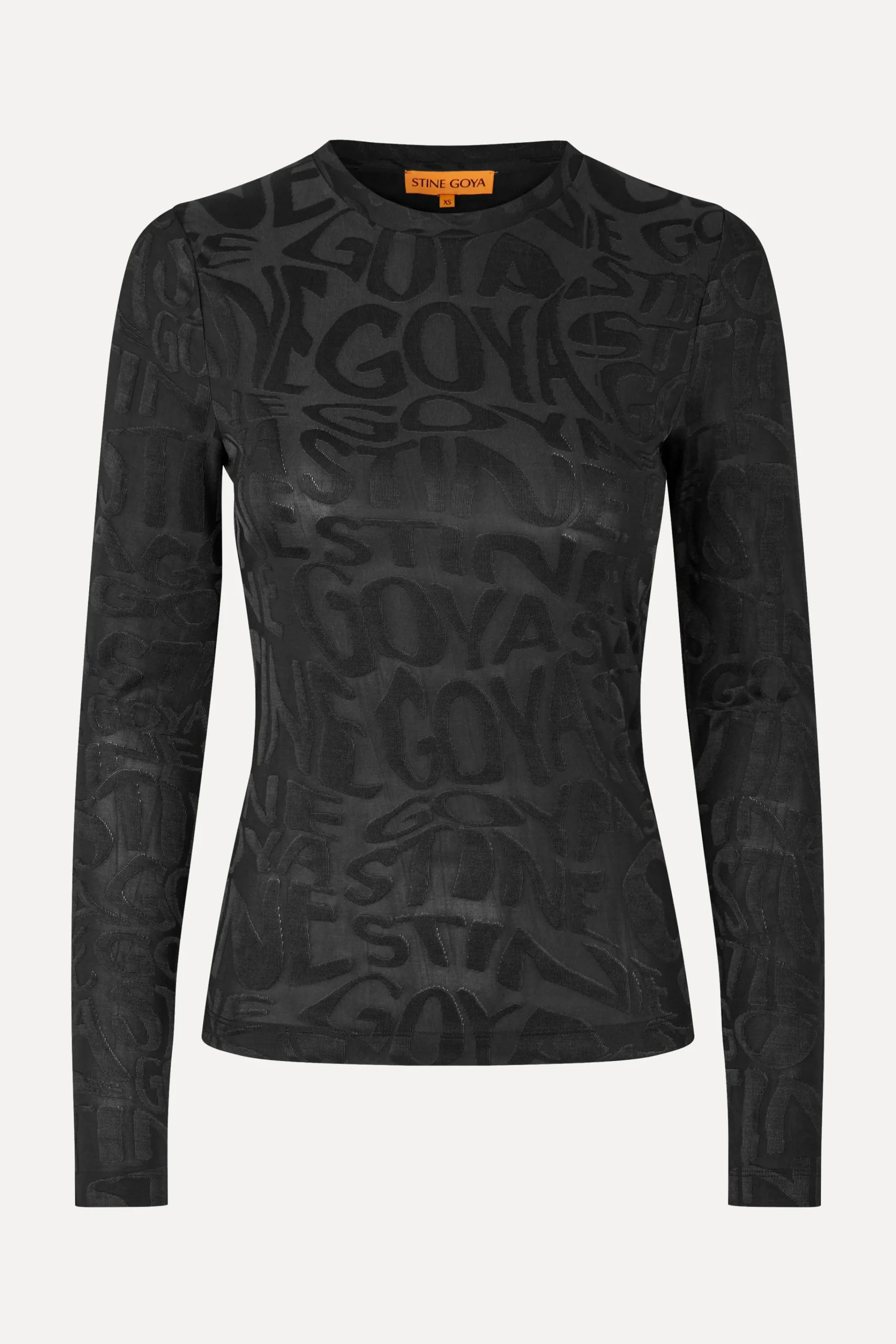 Elastic Long Sleeve Top - Liquified Logo-STINE GOYA Cheap