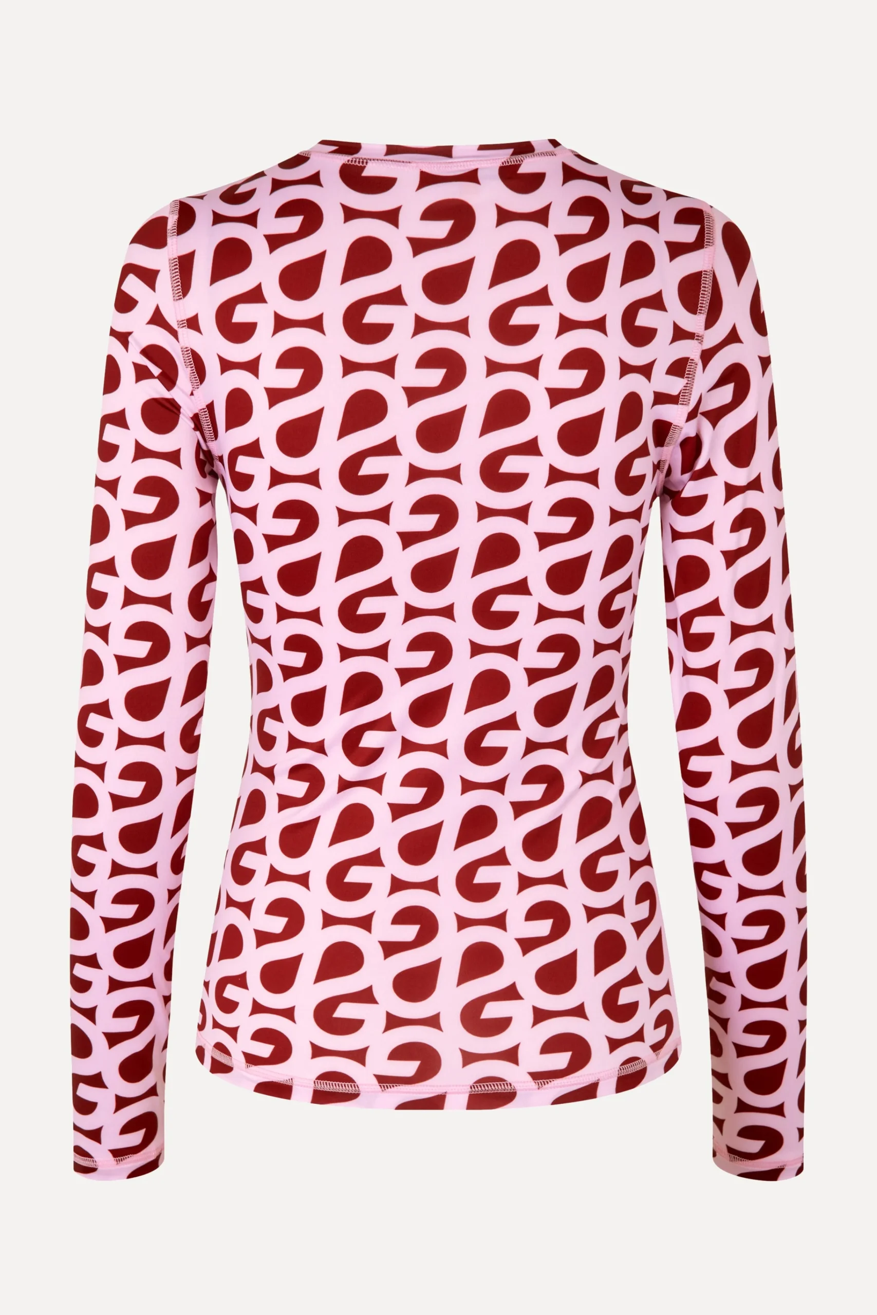 Elastic Long Sleeve Top - SG Logo Burgundy Pink-STINE GOYA Store
