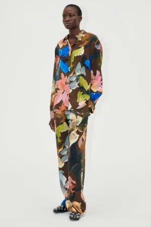 Elasticated Long Pants - Aquarelle Garden-STINE GOYA Hot