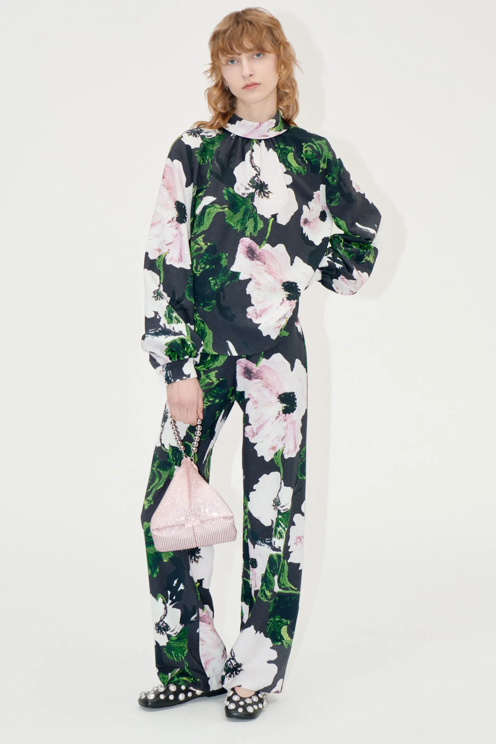 Elasticated Long Pants - Umber Windflower-STINE GOYA Clearance