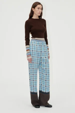 Elasticated Long Pants - Window Check-STINE GOYA Hot