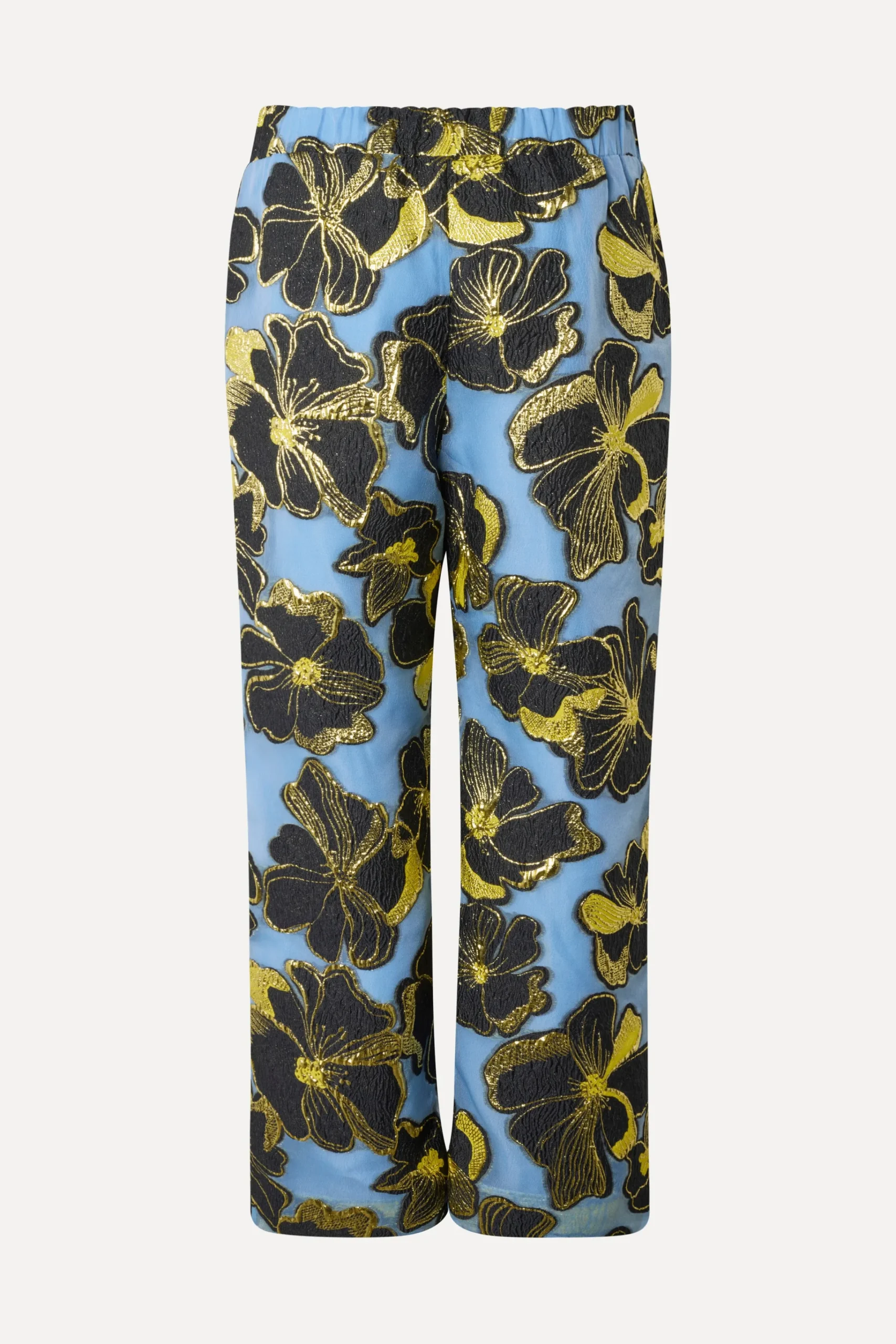 Elasticated Waistband Pants - Blue Anemone Jacquard-STINE GOYA Store