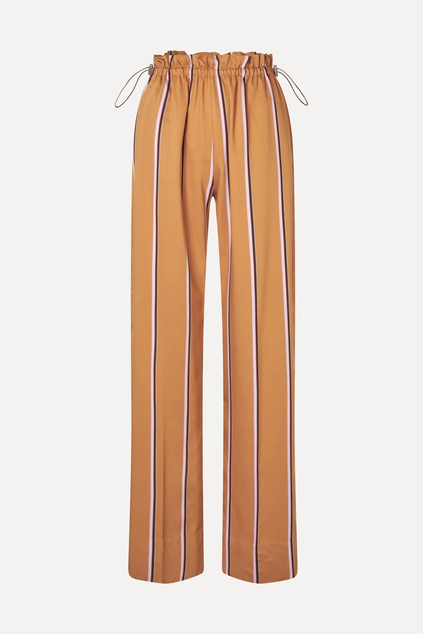 Gathered Long Pants - Cocoa Stripes-STINE GOYA Cheap