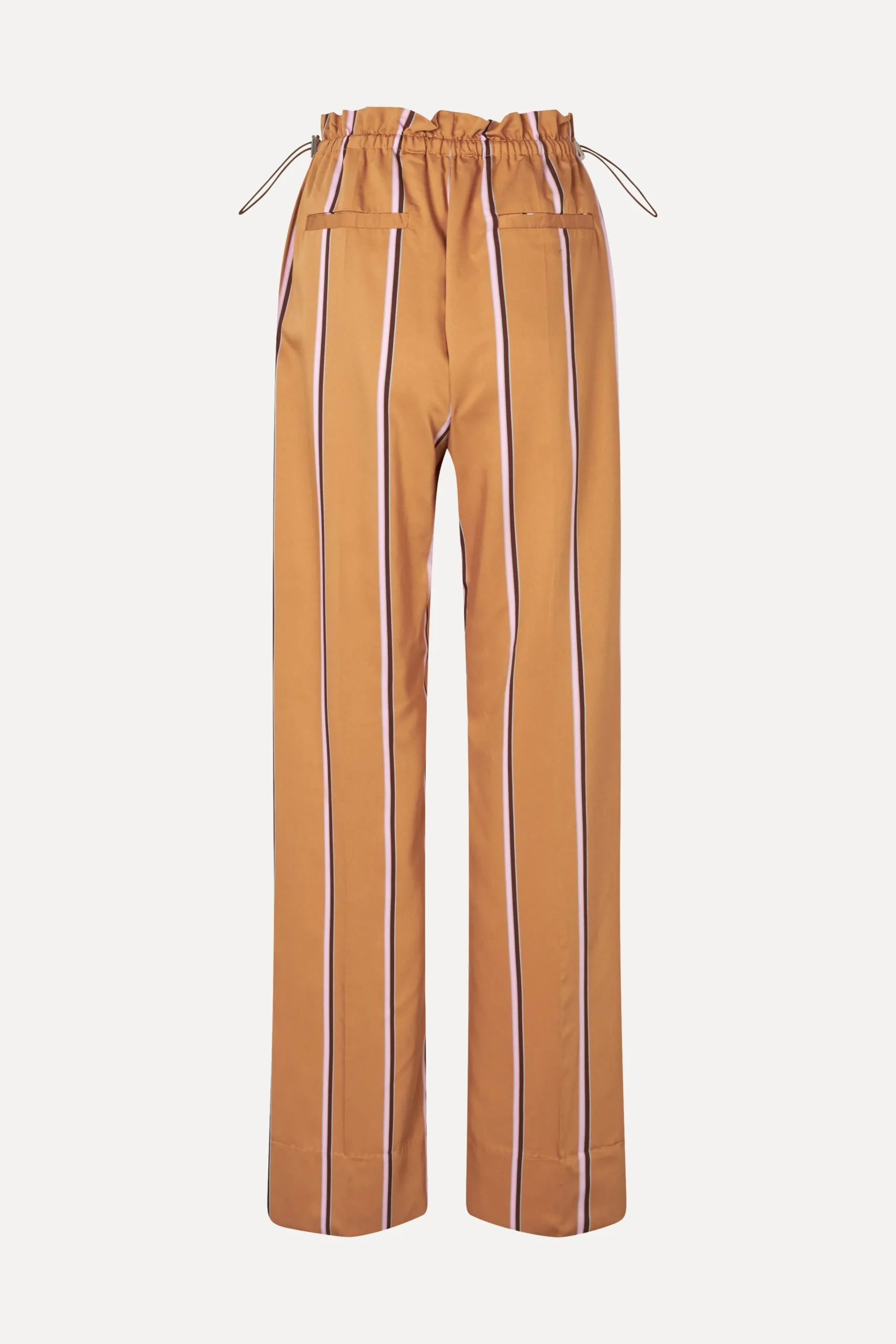 Gathered Long Pants - Cocoa Stripes-STINE GOYA Cheap