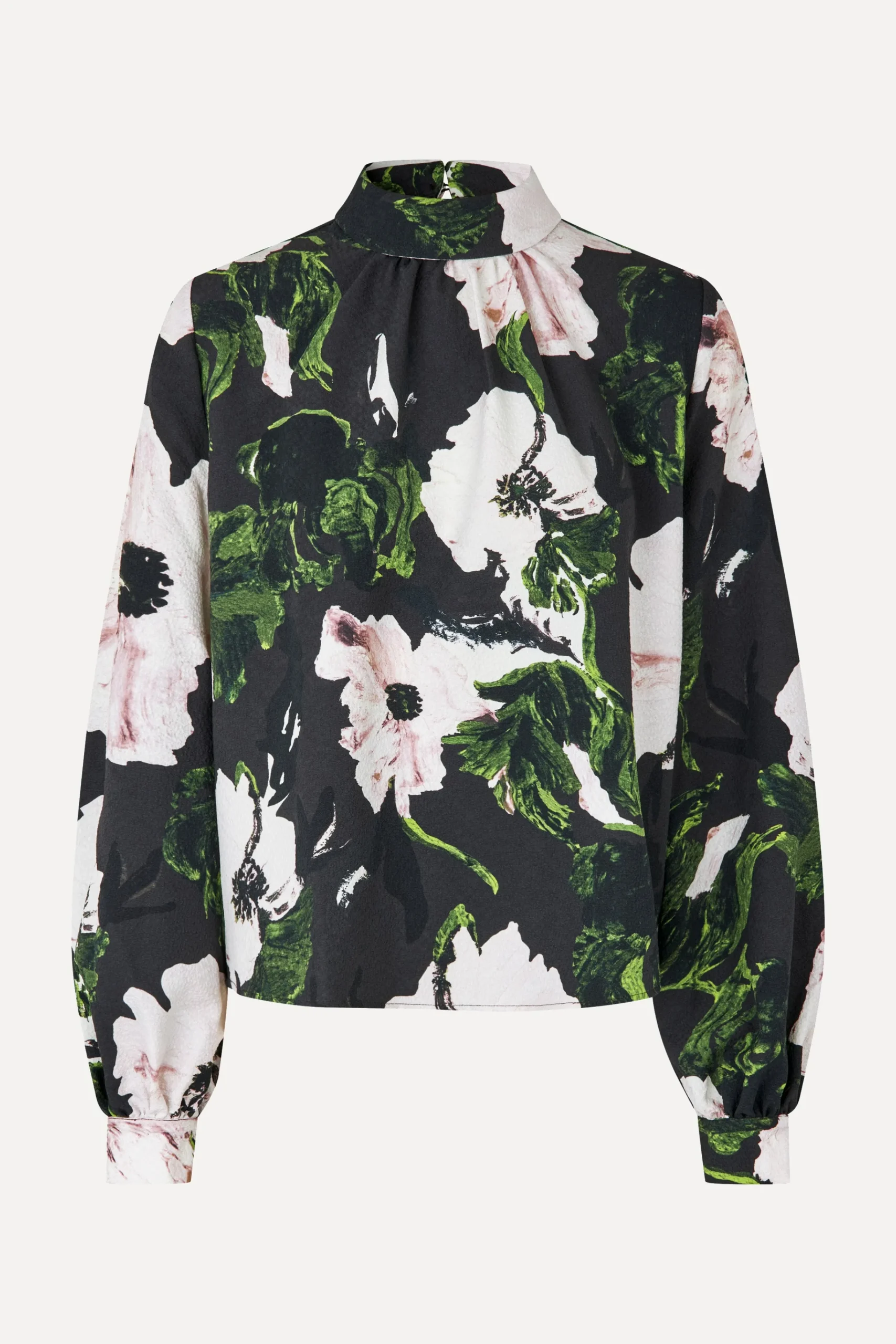 Gathered Long Sleeve Top - Umber Windflower-STINE GOYA Best Sale