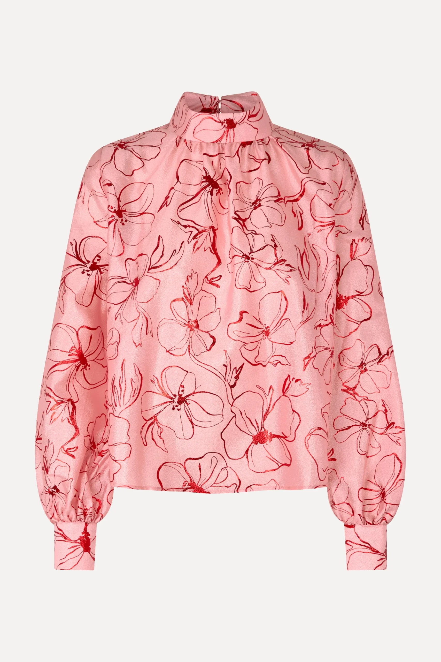 Gathered Long Sleeve Top - Foil Foliage-STINE GOYA Best