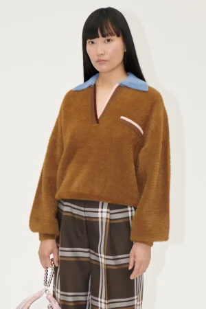 Knit Polo - Partridge Brown-STINE GOYA Flash Sale