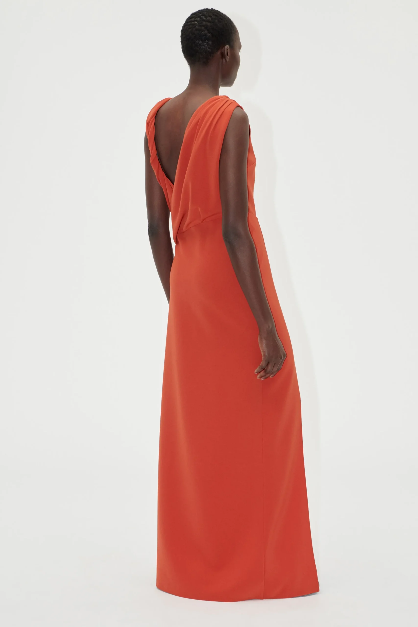 Knotted Floor Length Dress - Red Ochre-STINE GOYA Discount