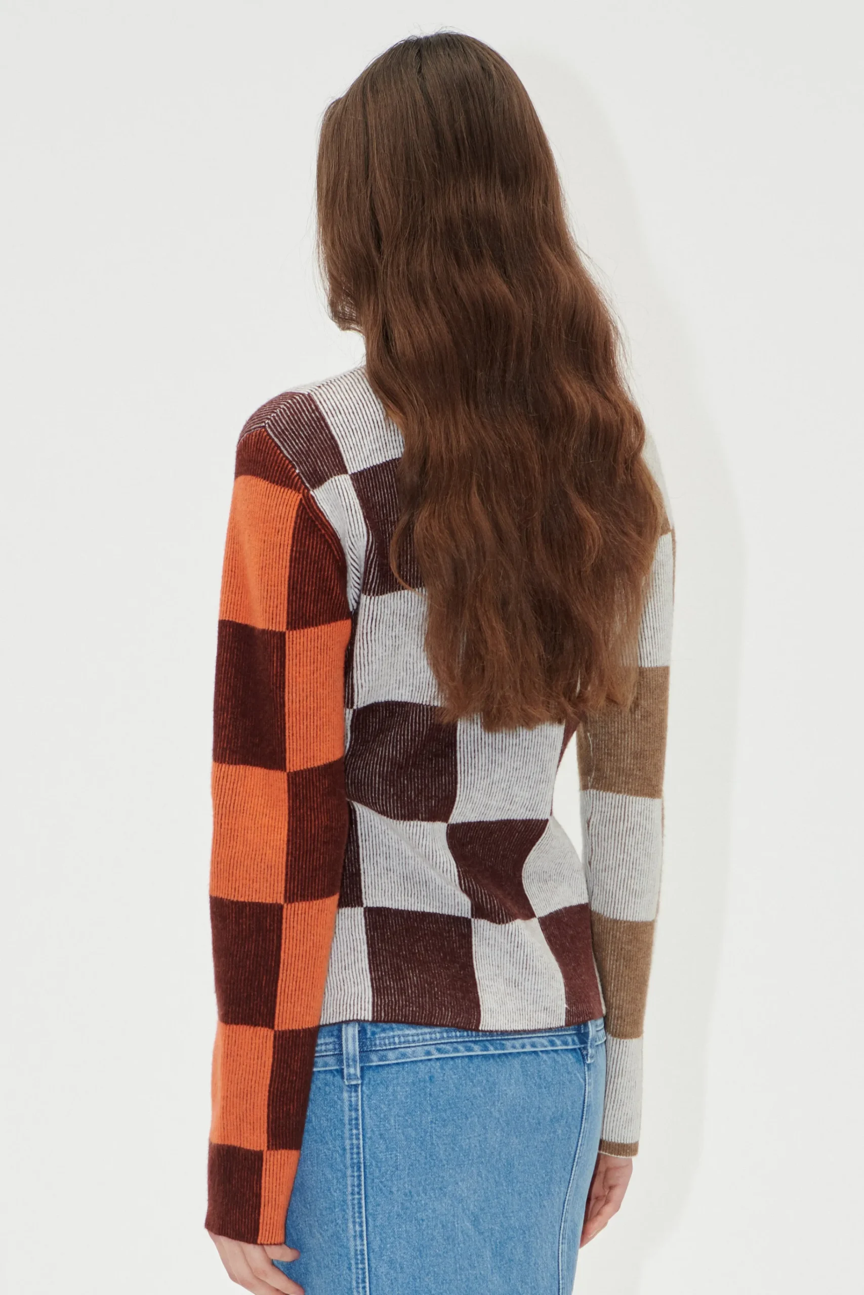Long Sleeve Asymmetric Top - Chocolate Combo-STINE GOYA New