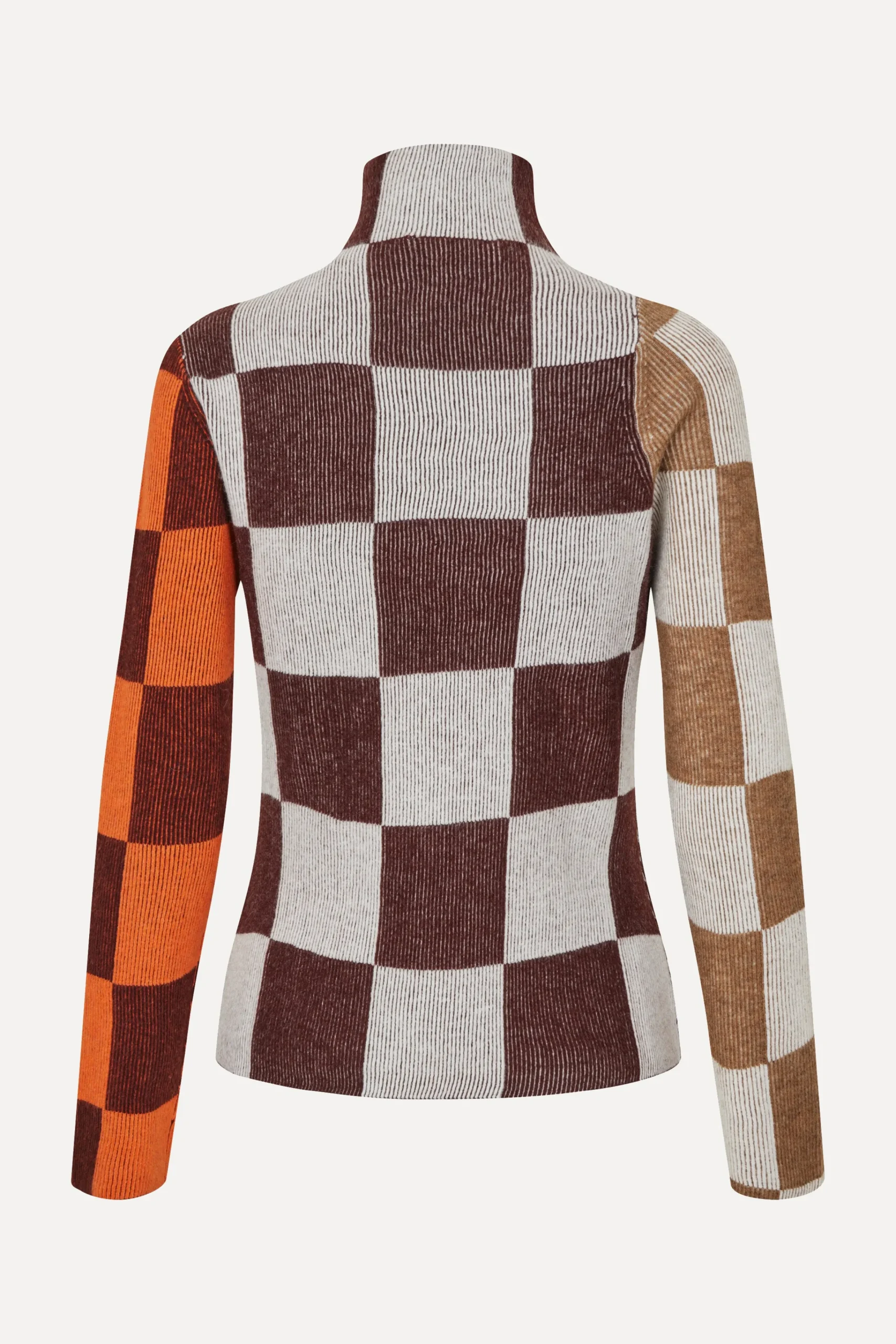 Long Sleeve Asymmetric Top - Chocolate Combo-STINE GOYA New