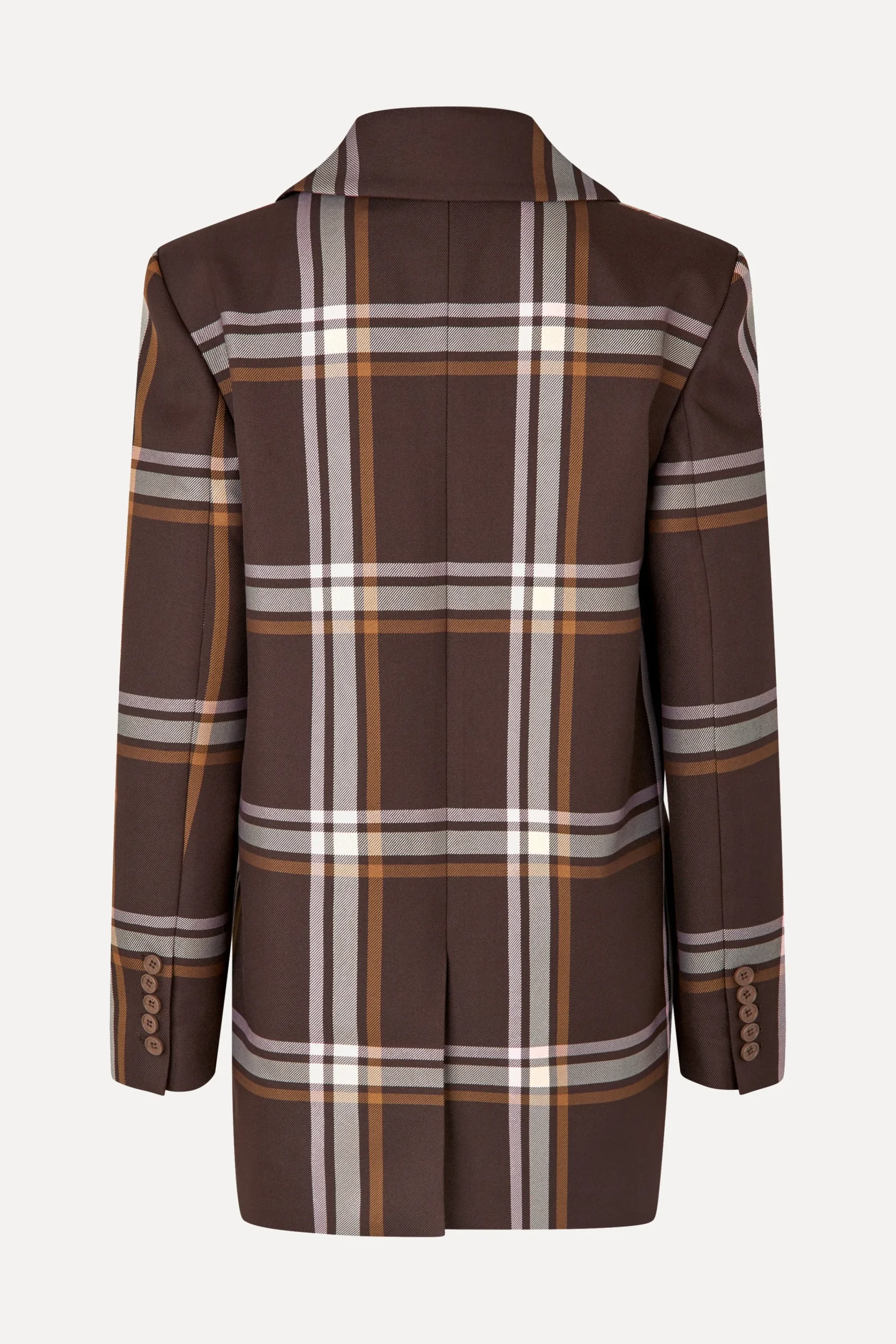 Long Sleeve Boxy Blazer - Weaved Checks-STINE GOYA Outlet