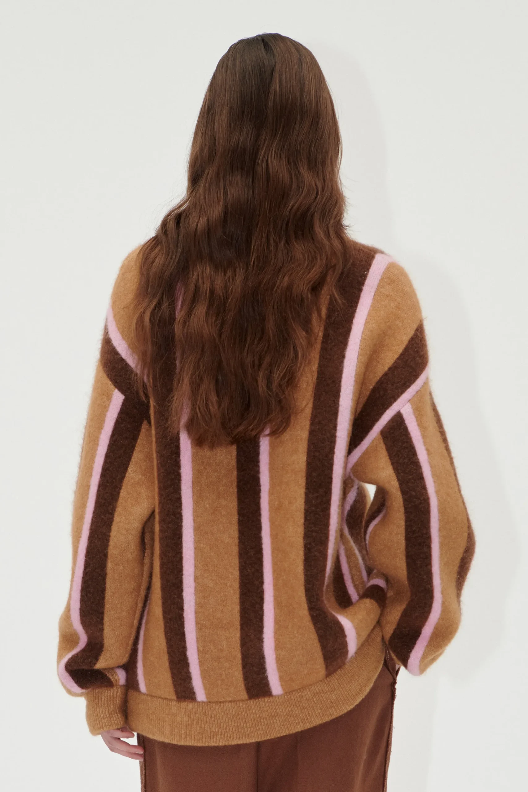 Long Sleeve Cardigan - Cocoa Stripes-STINE GOYA Fashion