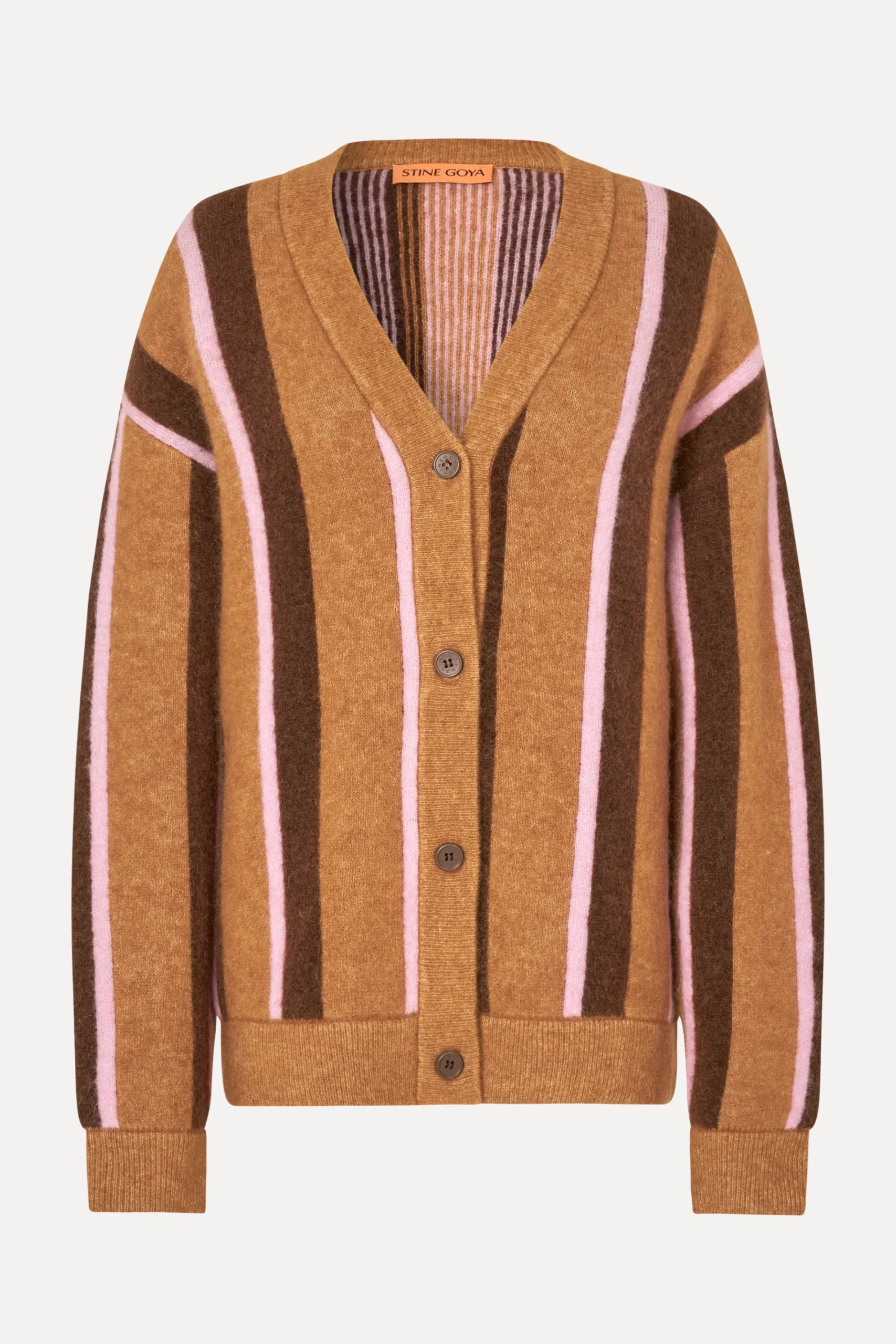 Long Sleeve Cardigan - Cocoa Stripes-STINE GOYA Fashion