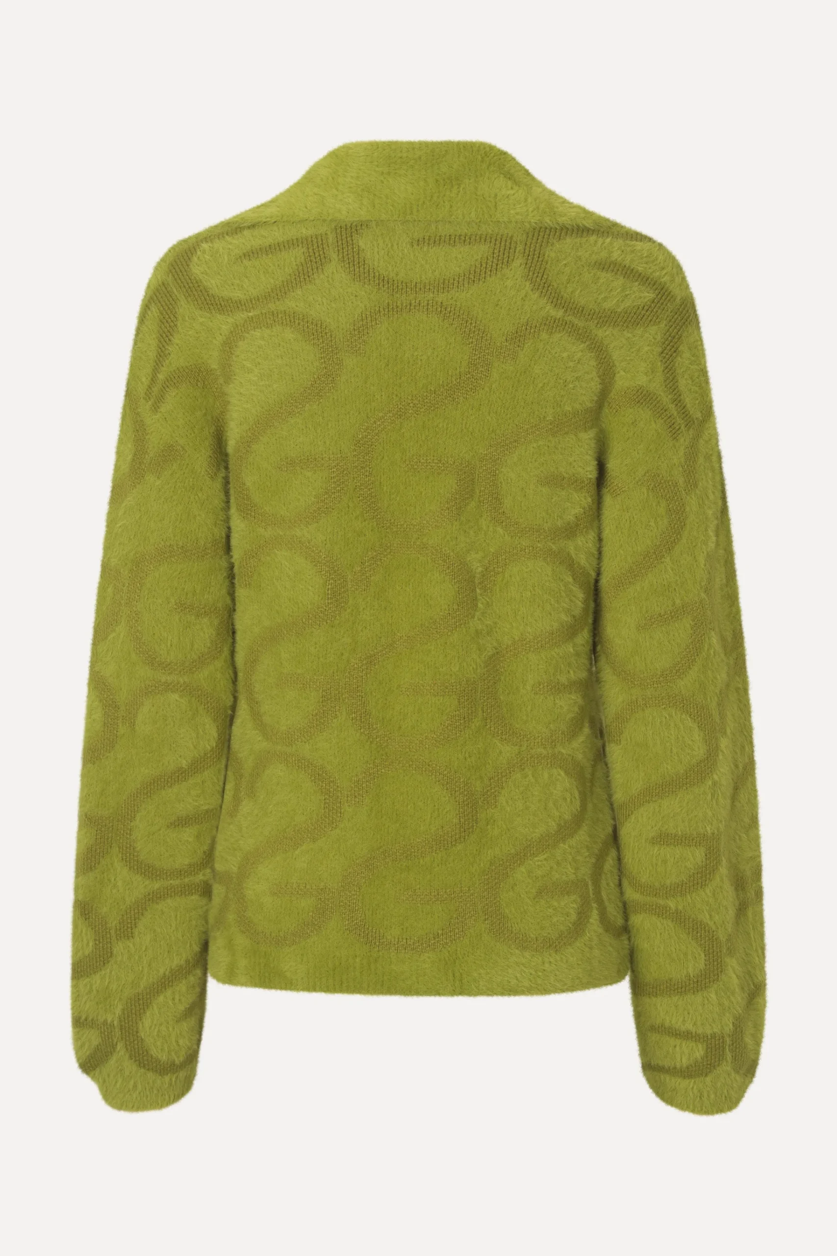 Long Sleeve Cropped Cardigan - SG Monogram Green-STINE GOYA Best
