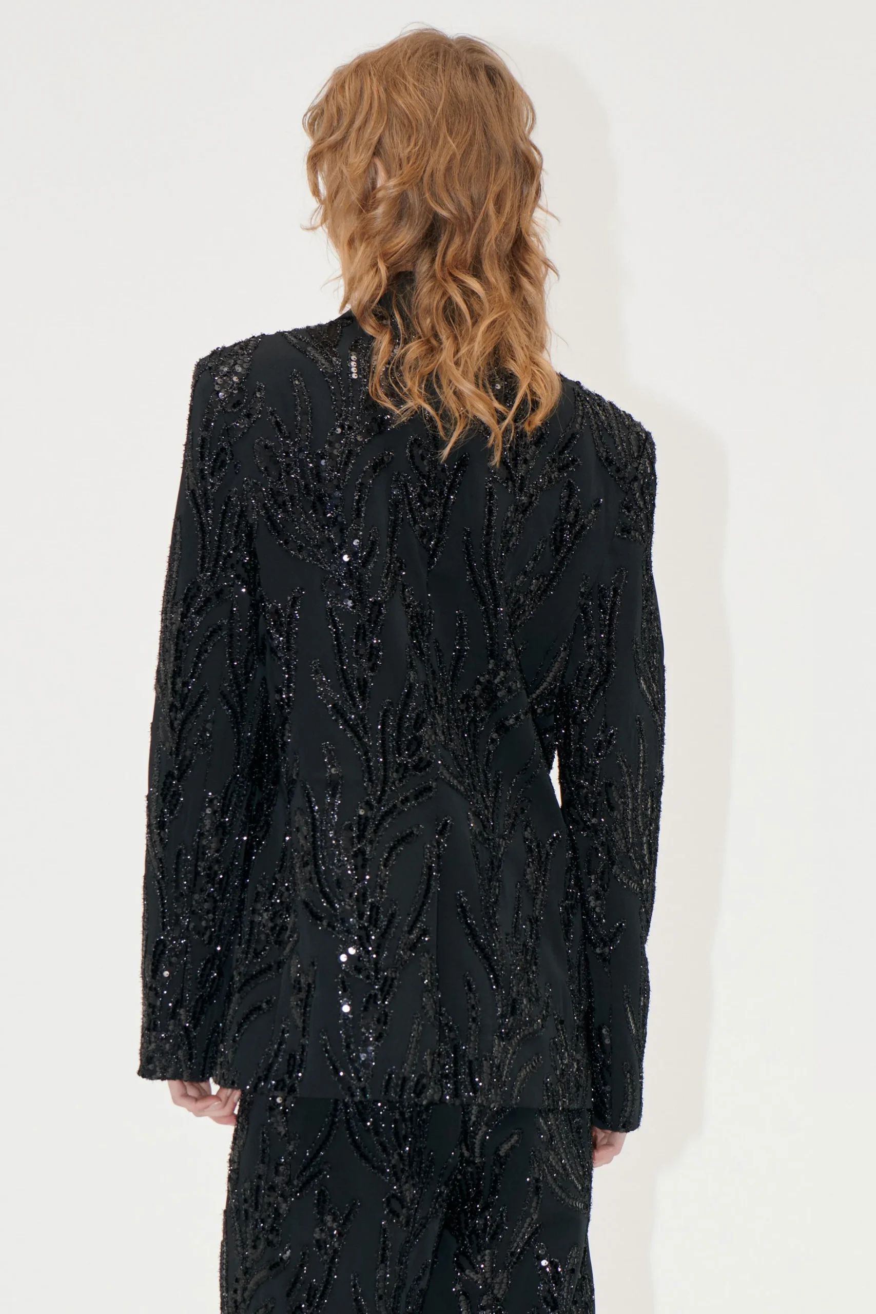 Long Sleeve Fitted Blazer - Abstract Embellishment-STINE GOYA Cheap