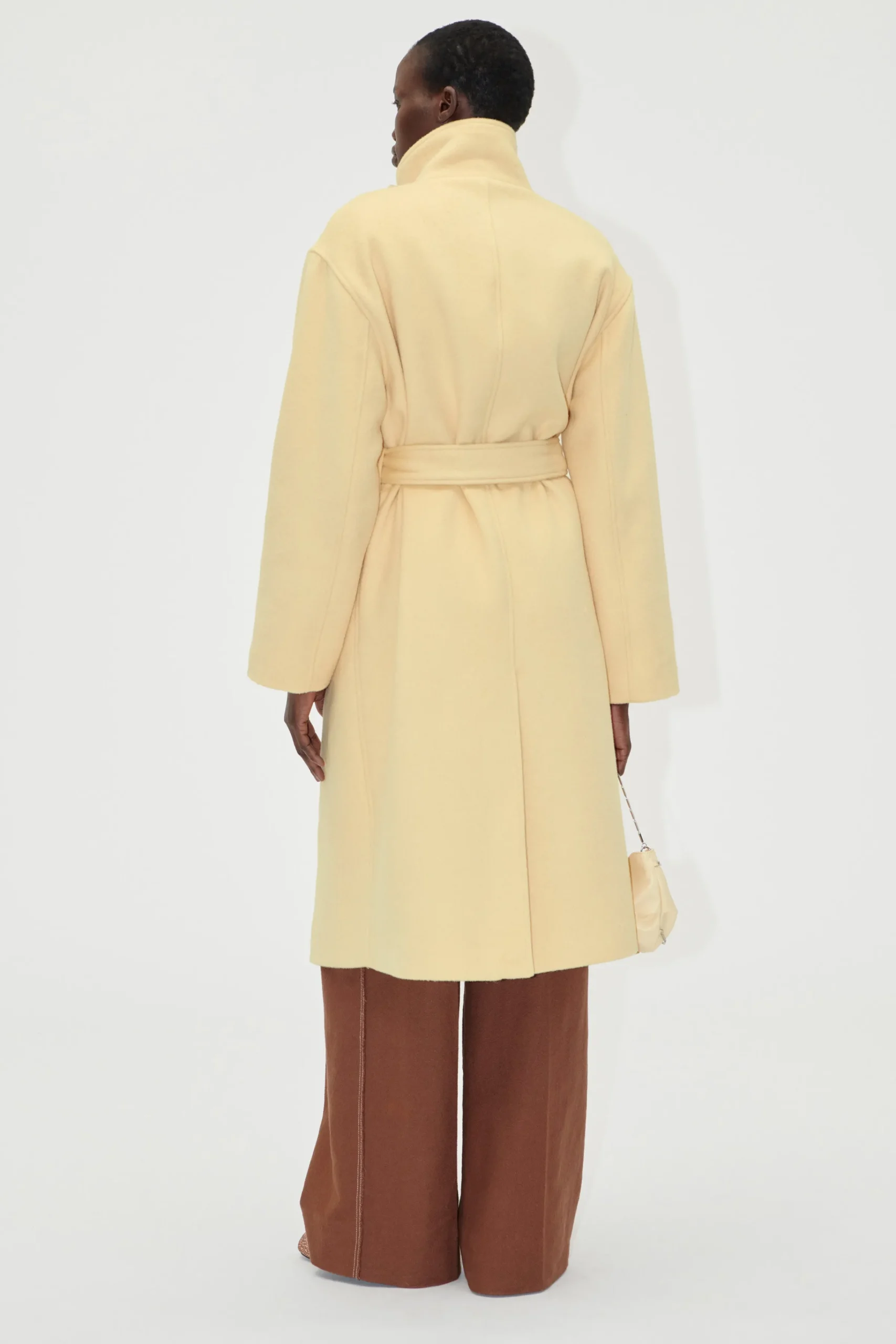 Long Sleeve High Collar Coat - Butter Milk-STINE GOYA Cheap