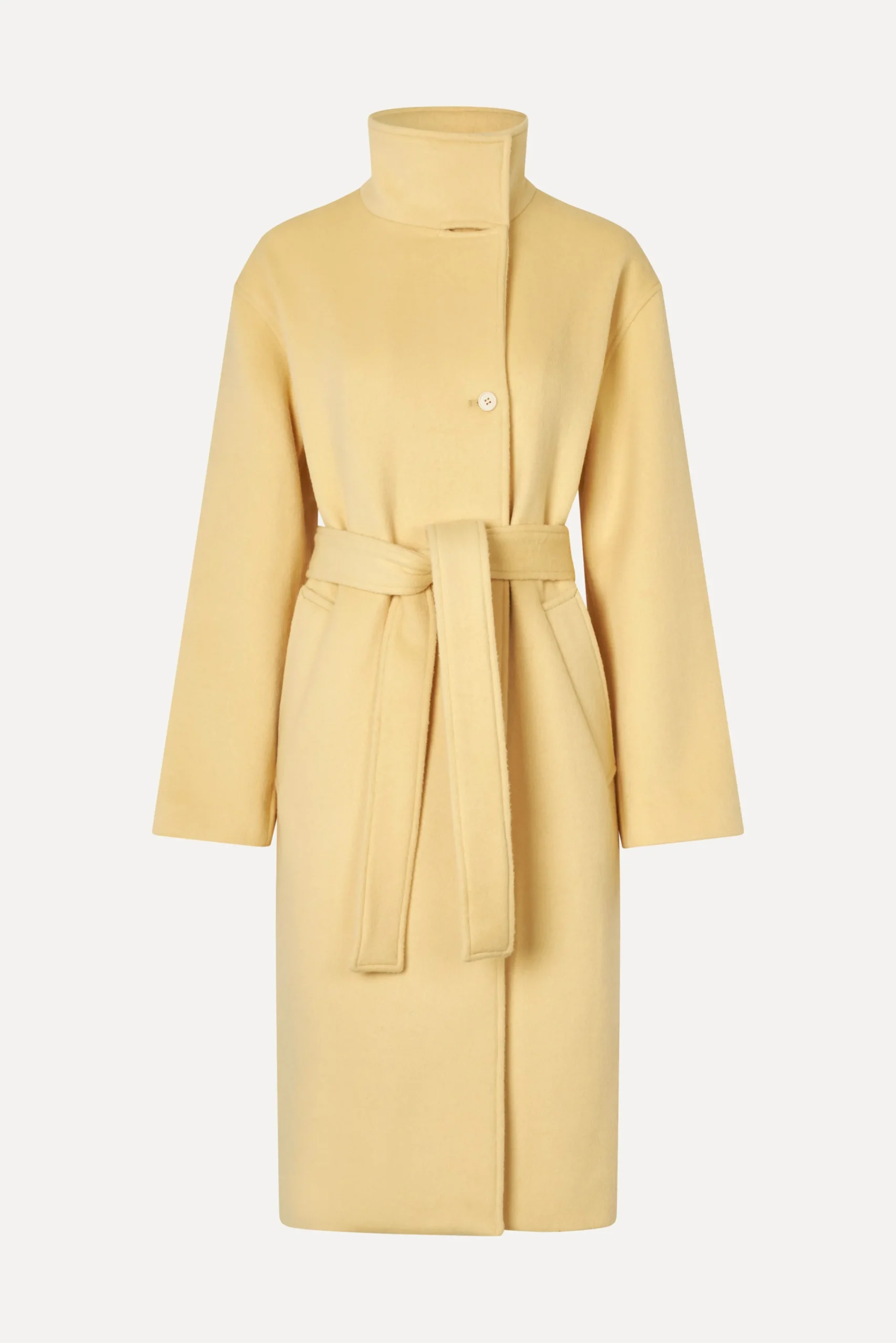 Long Sleeve High Collar Coat - Butter Milk-STINE GOYA Cheap