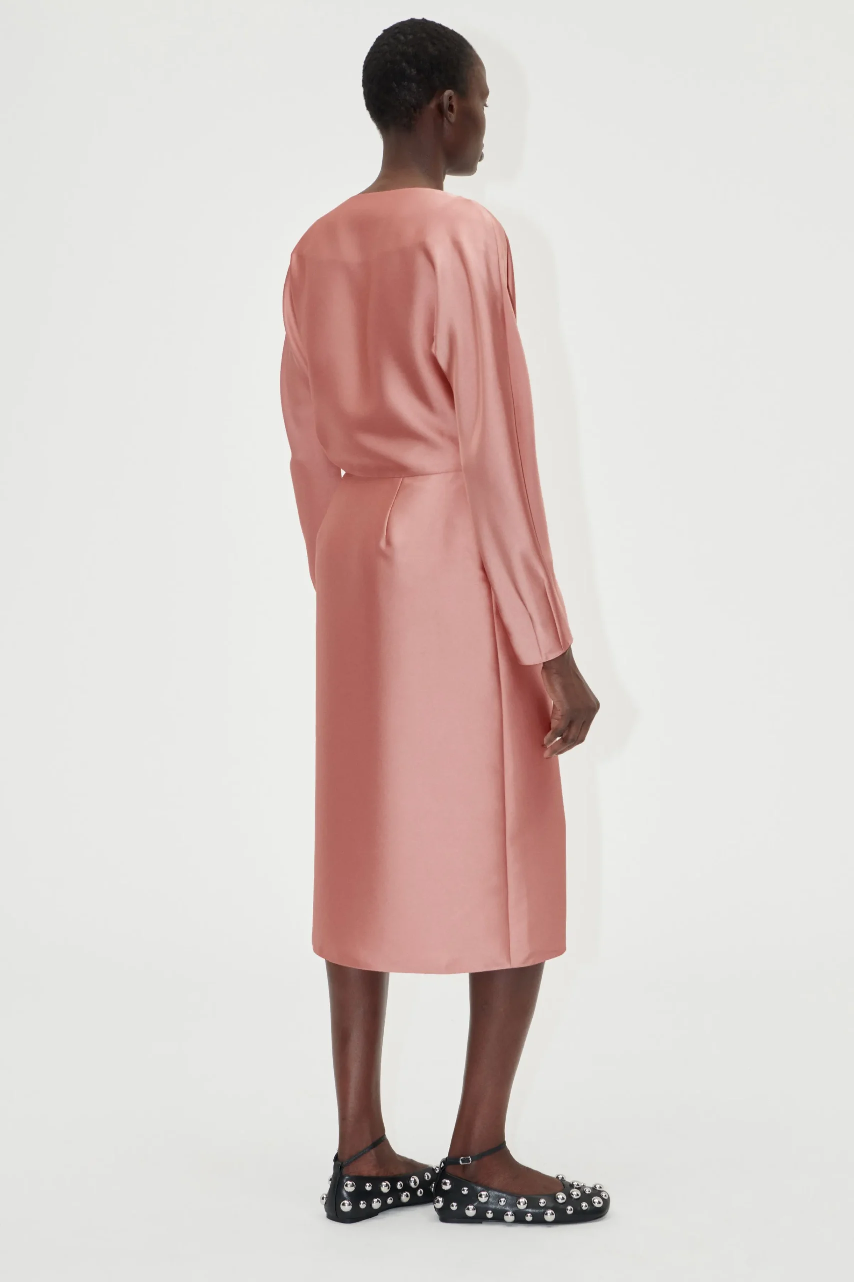 Long Sleeve Midi Dress - Rose Tan-STINE GOYA Store