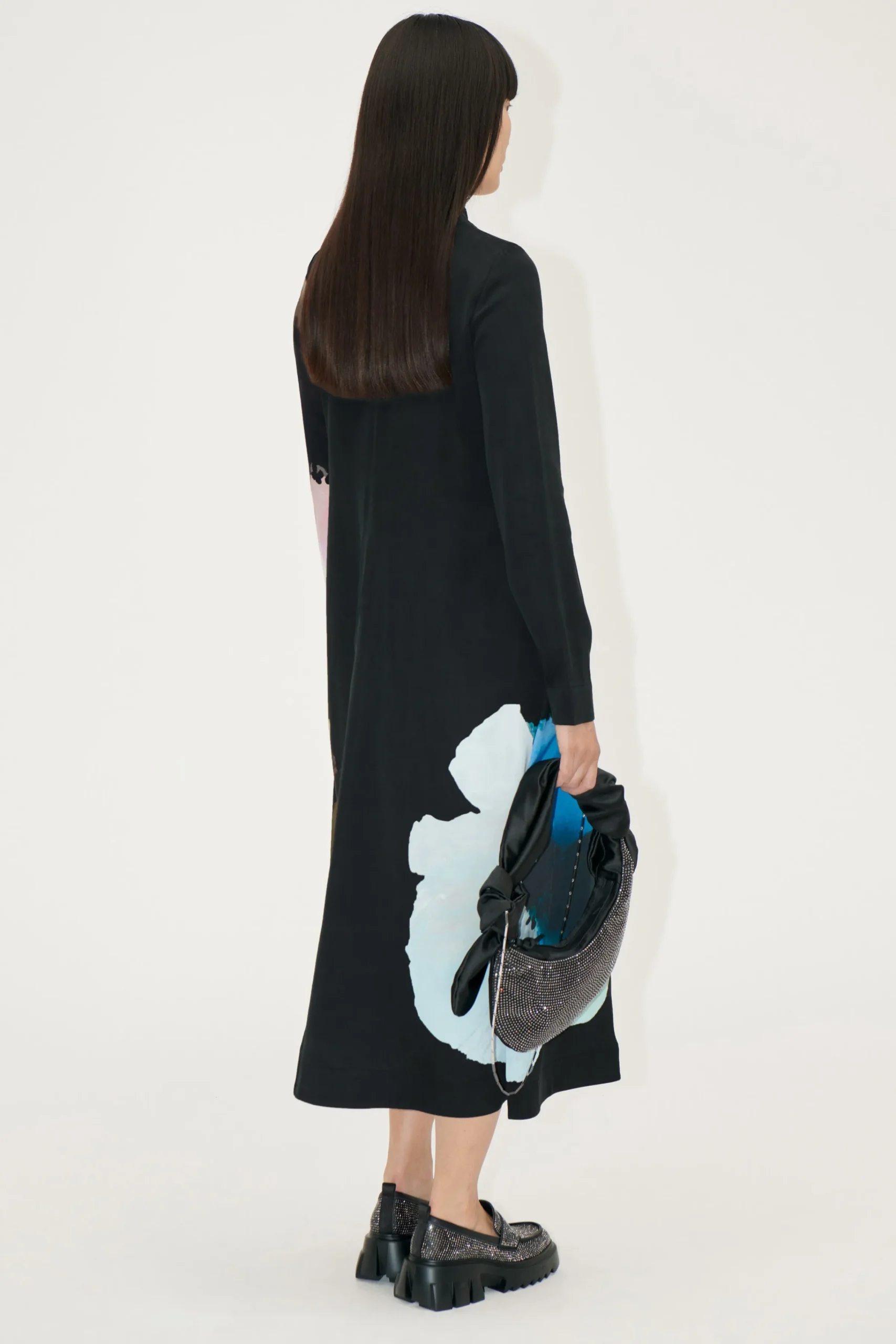 Long Sleeve Midi Dress - Watercolor Bloom Maxi-STINE GOYA Cheap