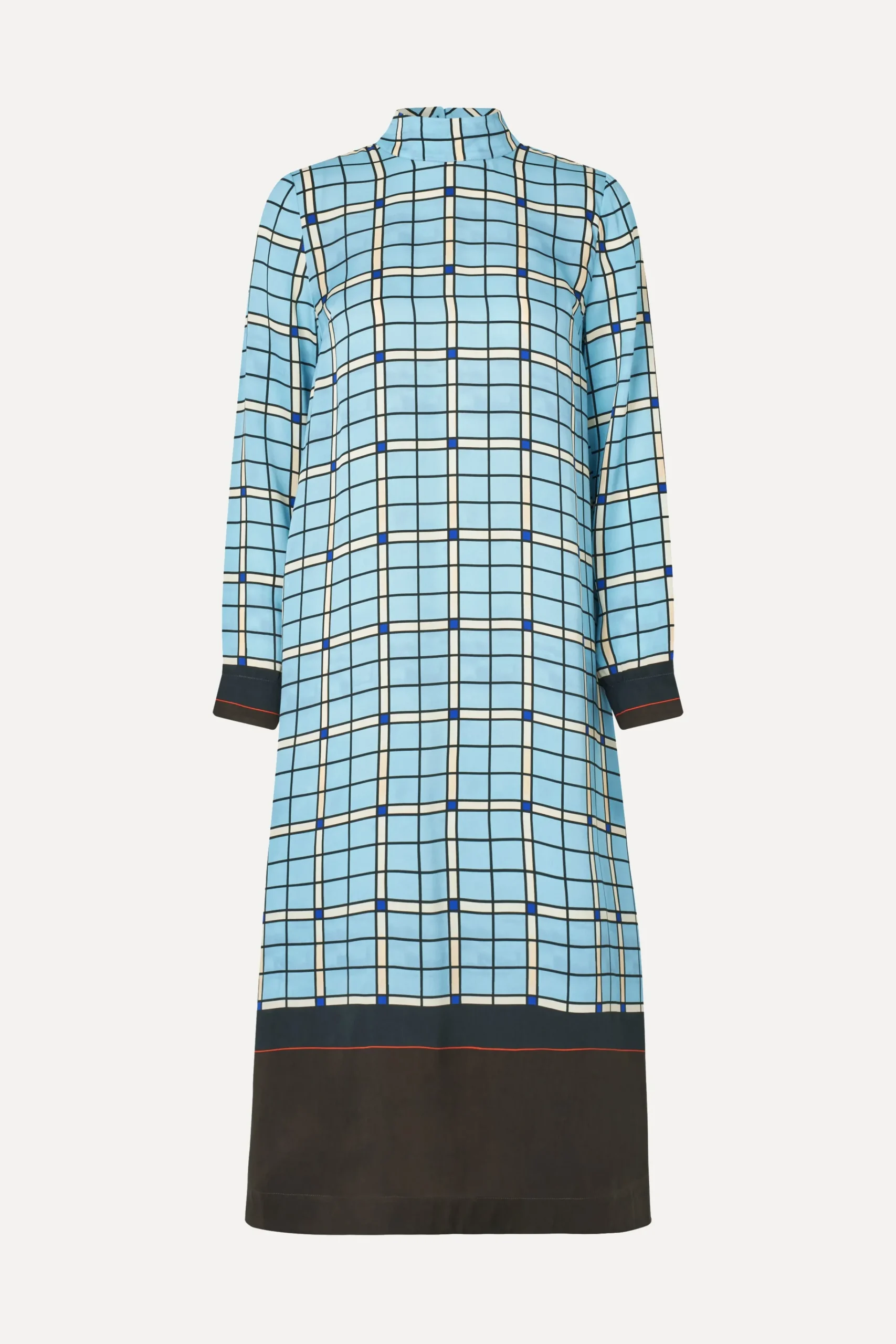 Long Sleeve Midi Dress - Window Check-STINE GOYA Sale