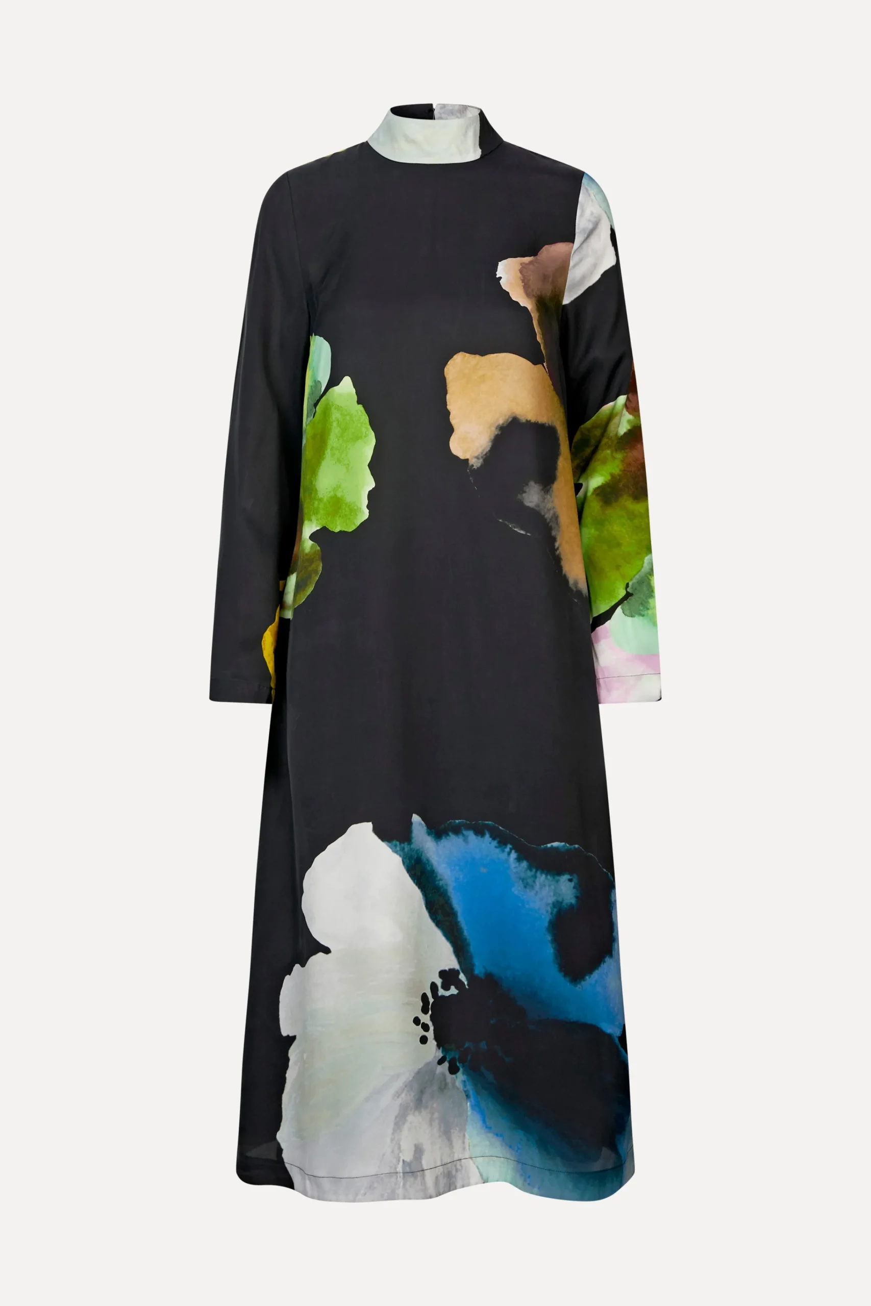 Long Sleeve Midi Dress - Watercolor Bloom Maxi-STINE GOYA Cheap
