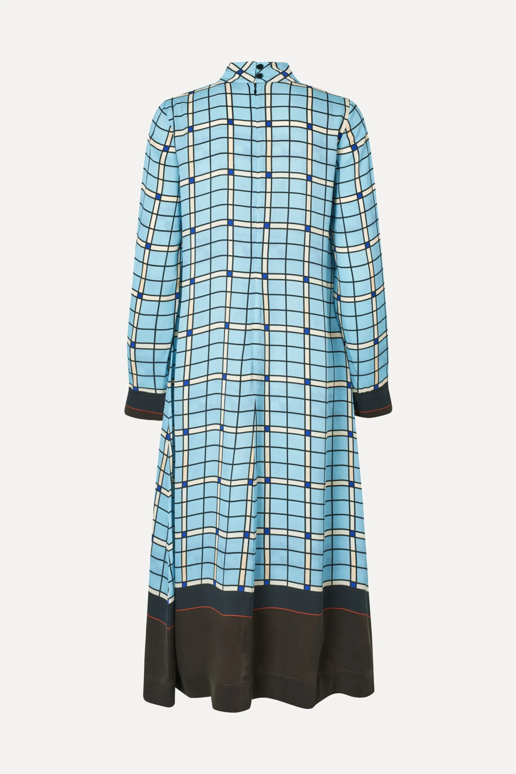 Long Sleeve Midi Dress - Window Check-STINE GOYA Sale