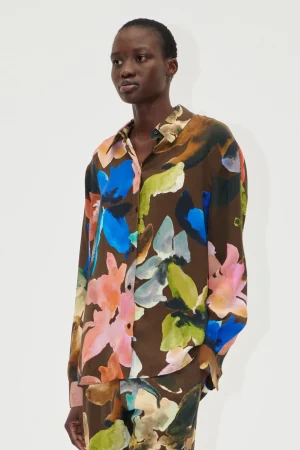 Long Sleeve Shirt - Aquarelle Garden-STINE GOYA Discount