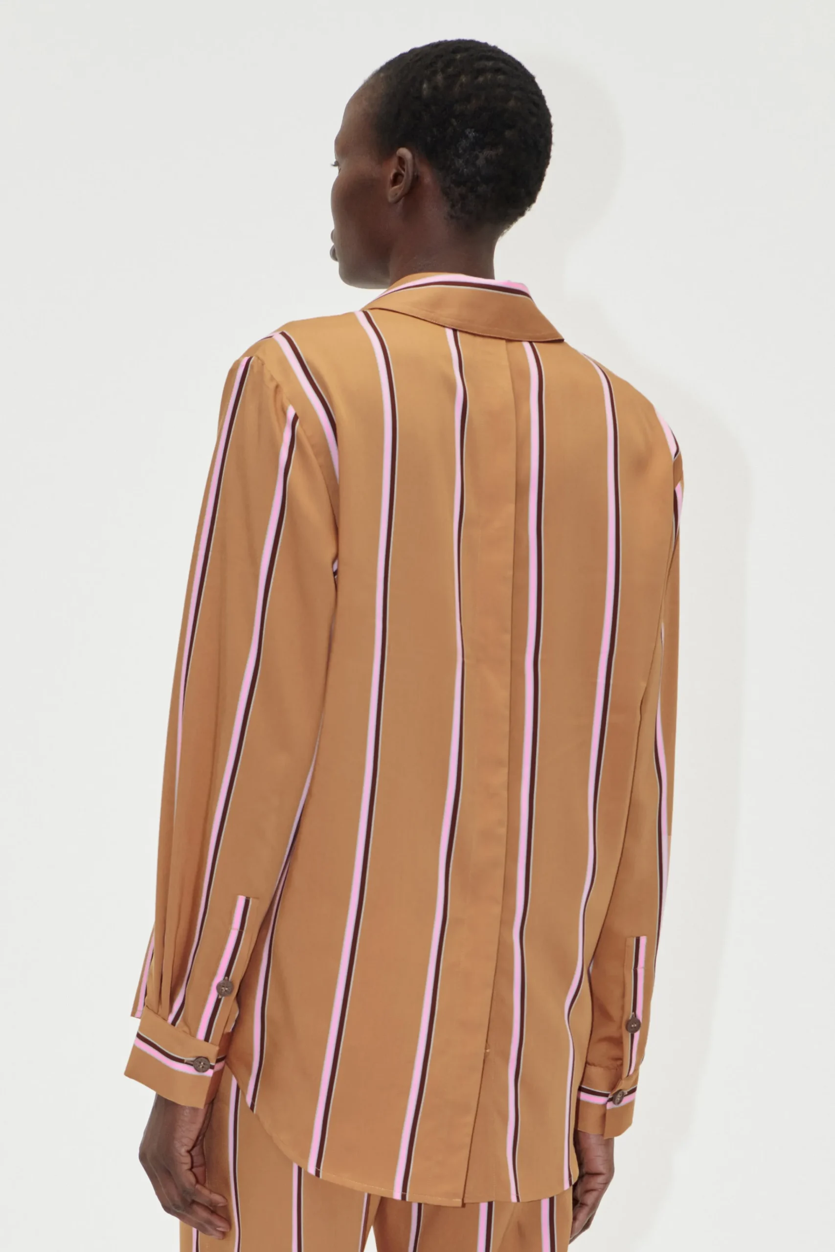 Long Sleeve Shirt - Cocoa Stripes-STINE GOYA Best