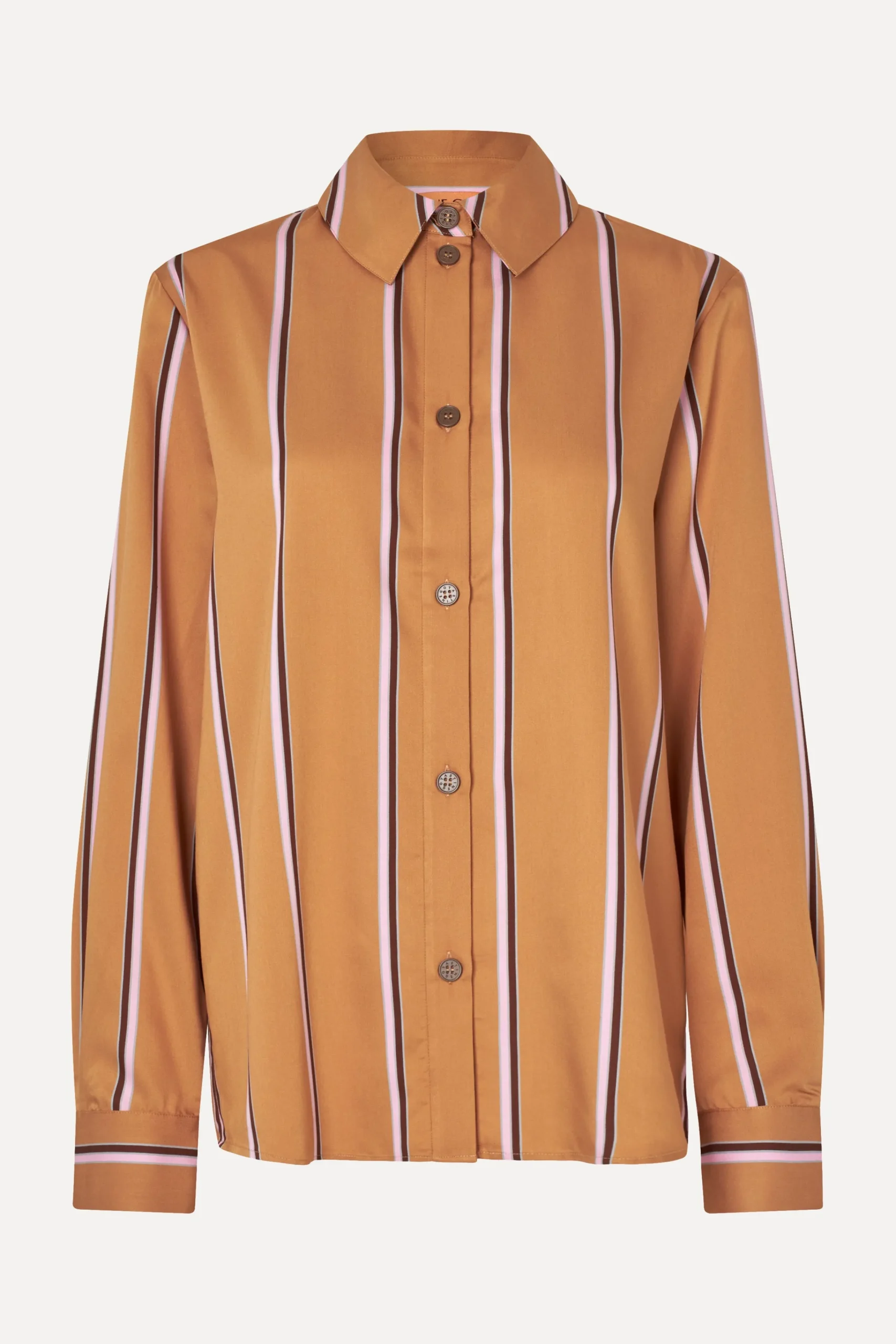 Long Sleeve Shirt - Cocoa Stripes-STINE GOYA Best