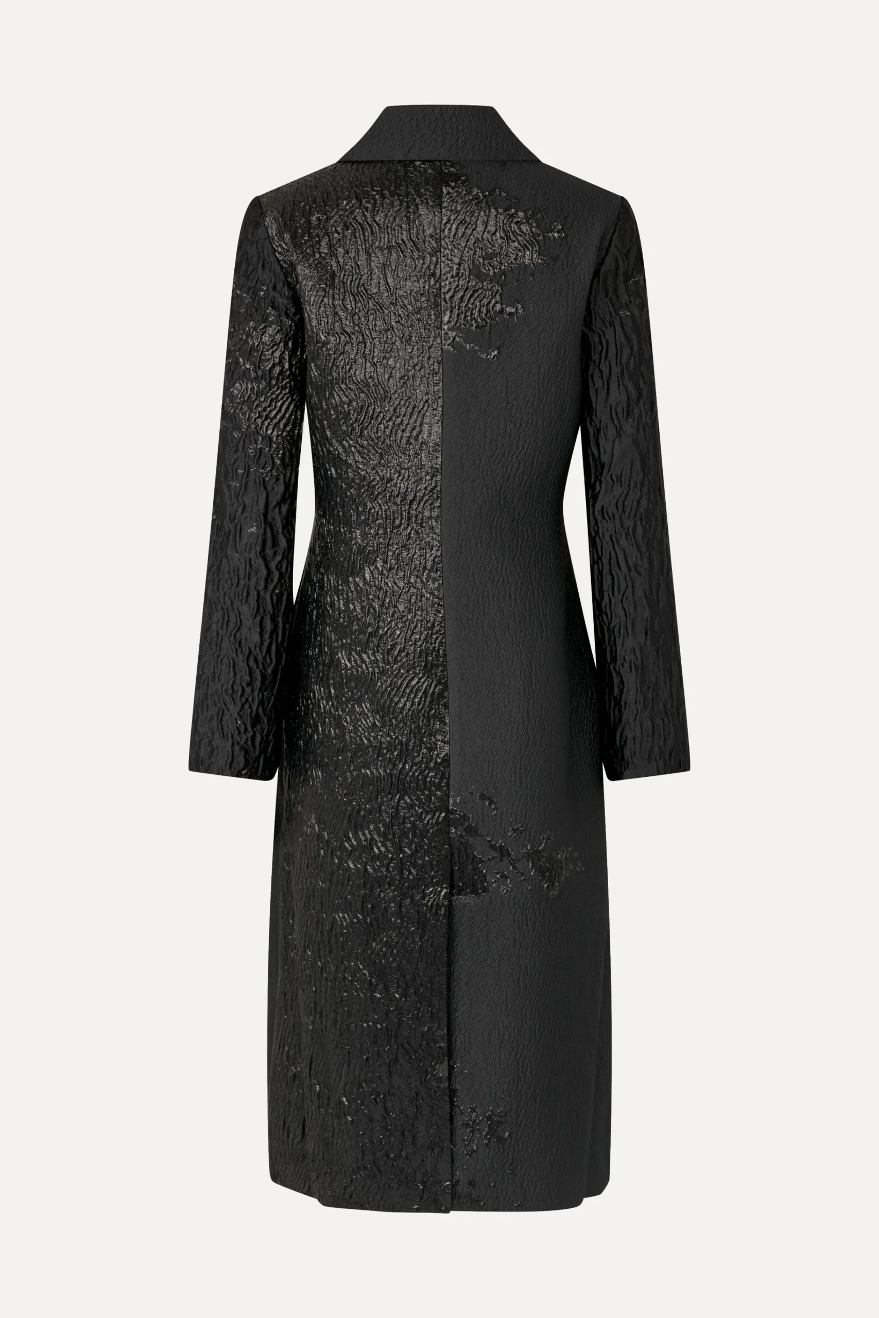 Long Sleeve Straight Coat - Black Impressionist Hue-STINE GOYA Store