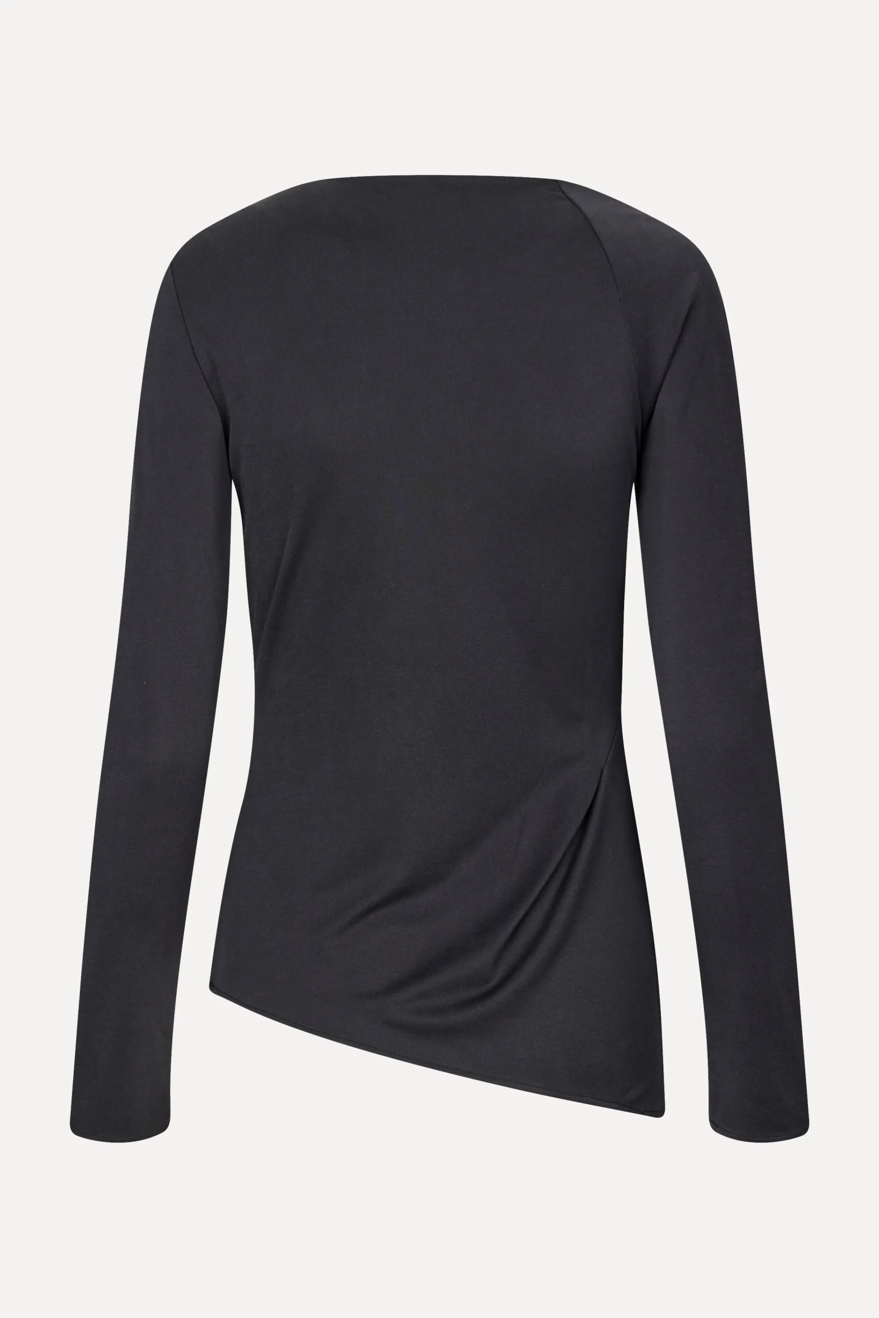 Long Sleeve Top With Fixed Buckle - Jet Black-STINE GOYA Online