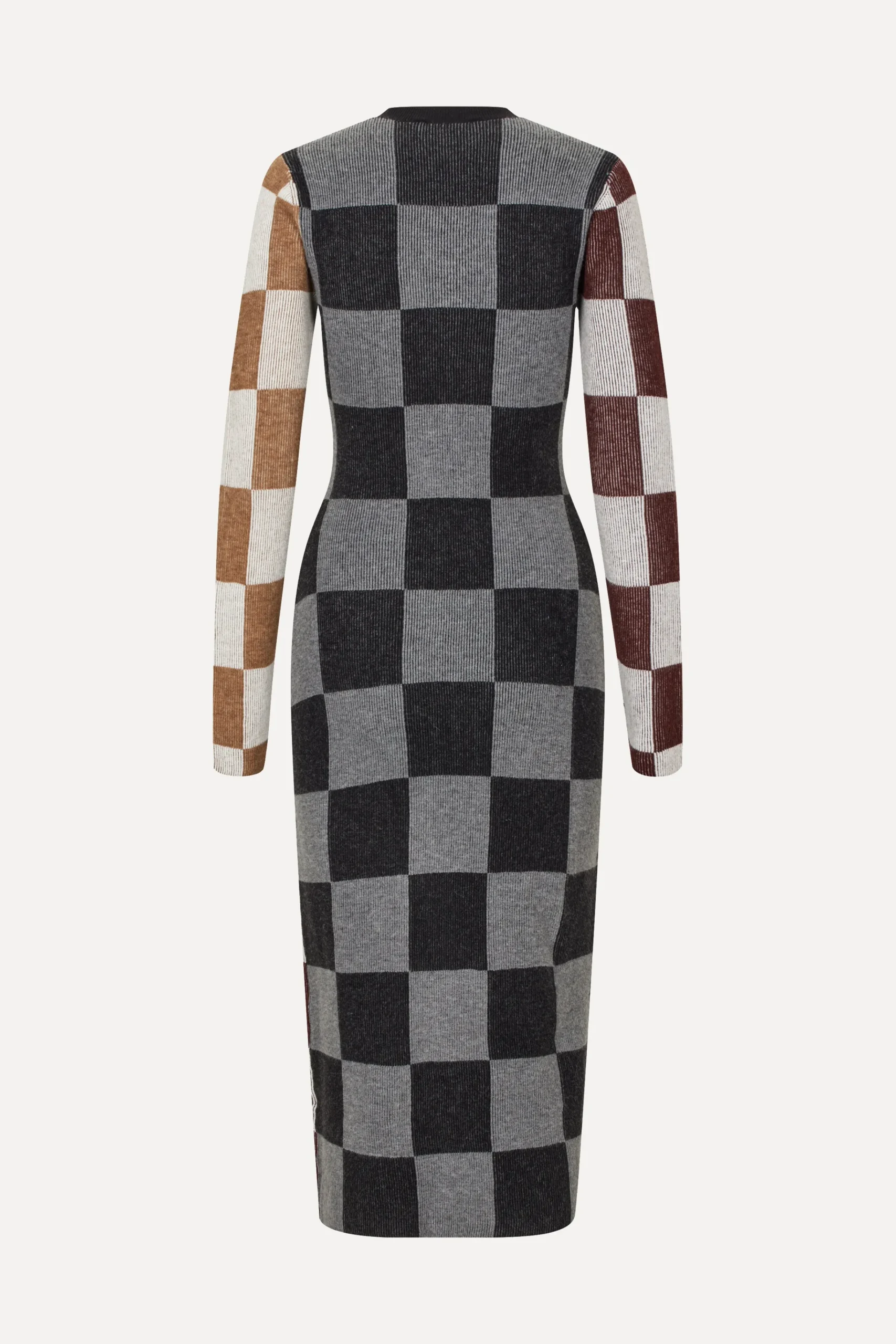 Midi Fitted Dress - Chocolate Combo-STINE GOYA Fashion