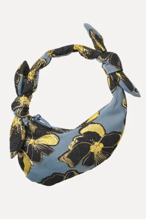 Organza Jacquard Knotted Satchel - Blue Anemone Jacquard-STINE GOYA Fashion