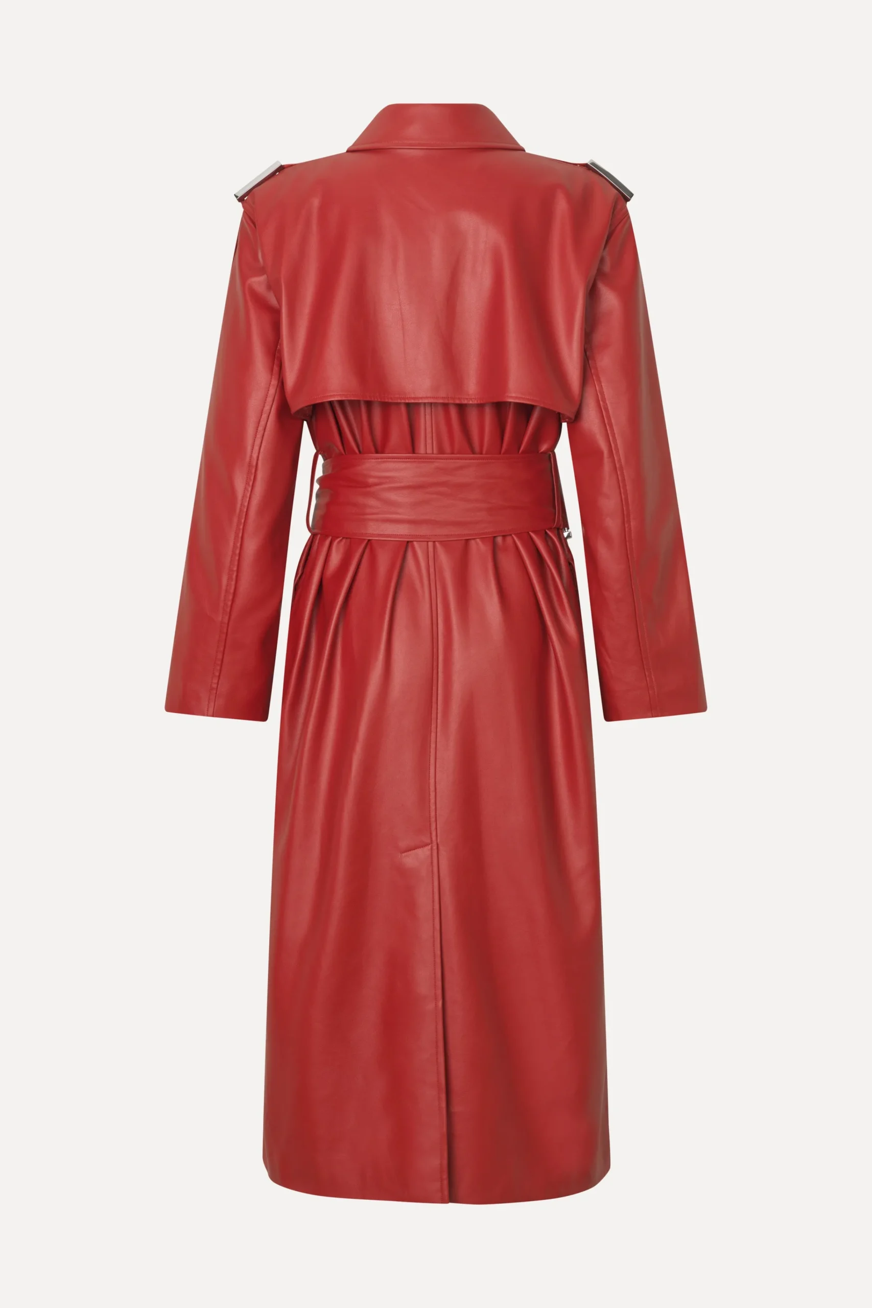 Oversized Trenchcoat With Buckle Belt - Red Ochre-STINE GOYA Online
