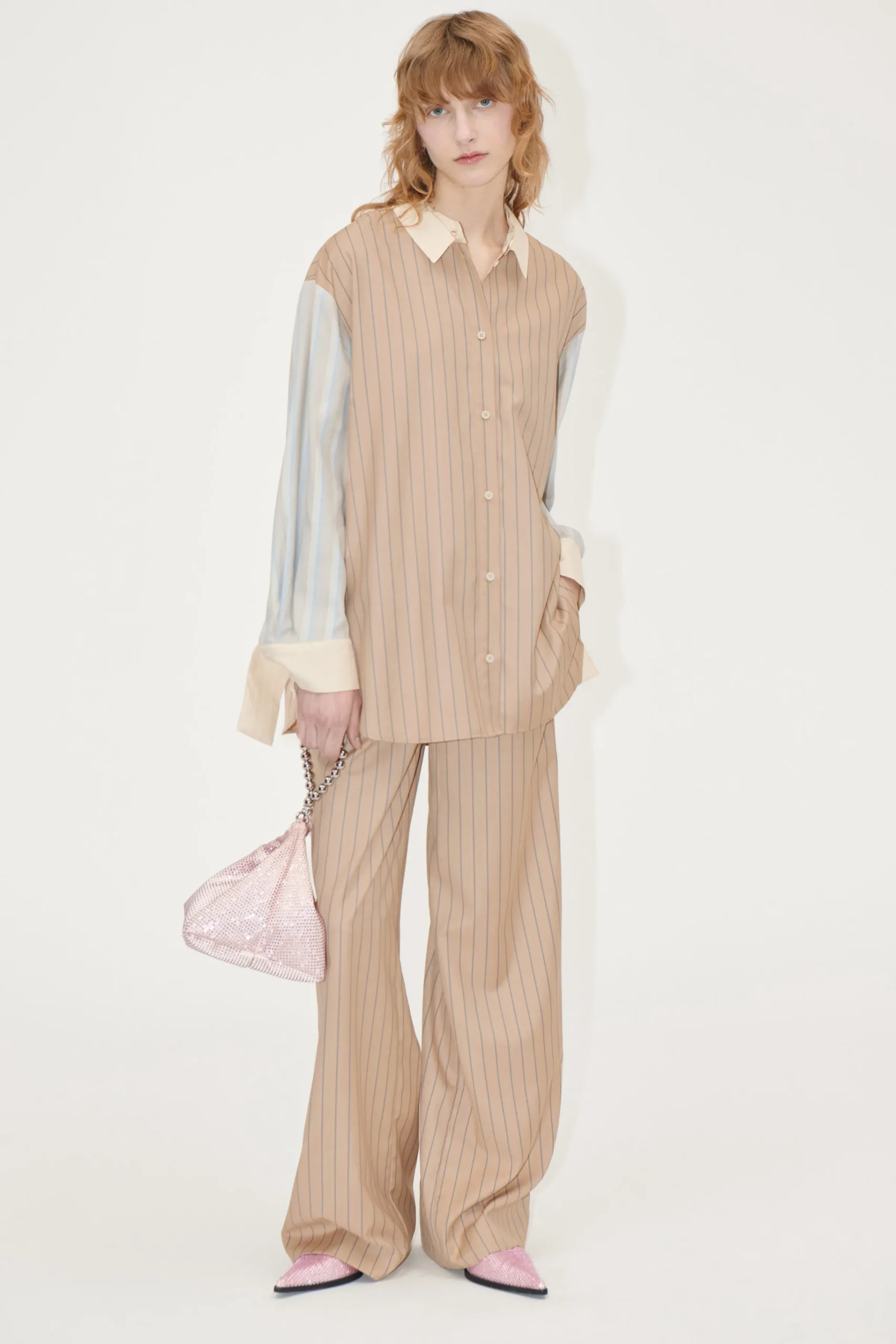 Reversed Wide Leg Pants - Multi Stripes-STINE GOYA Outlet