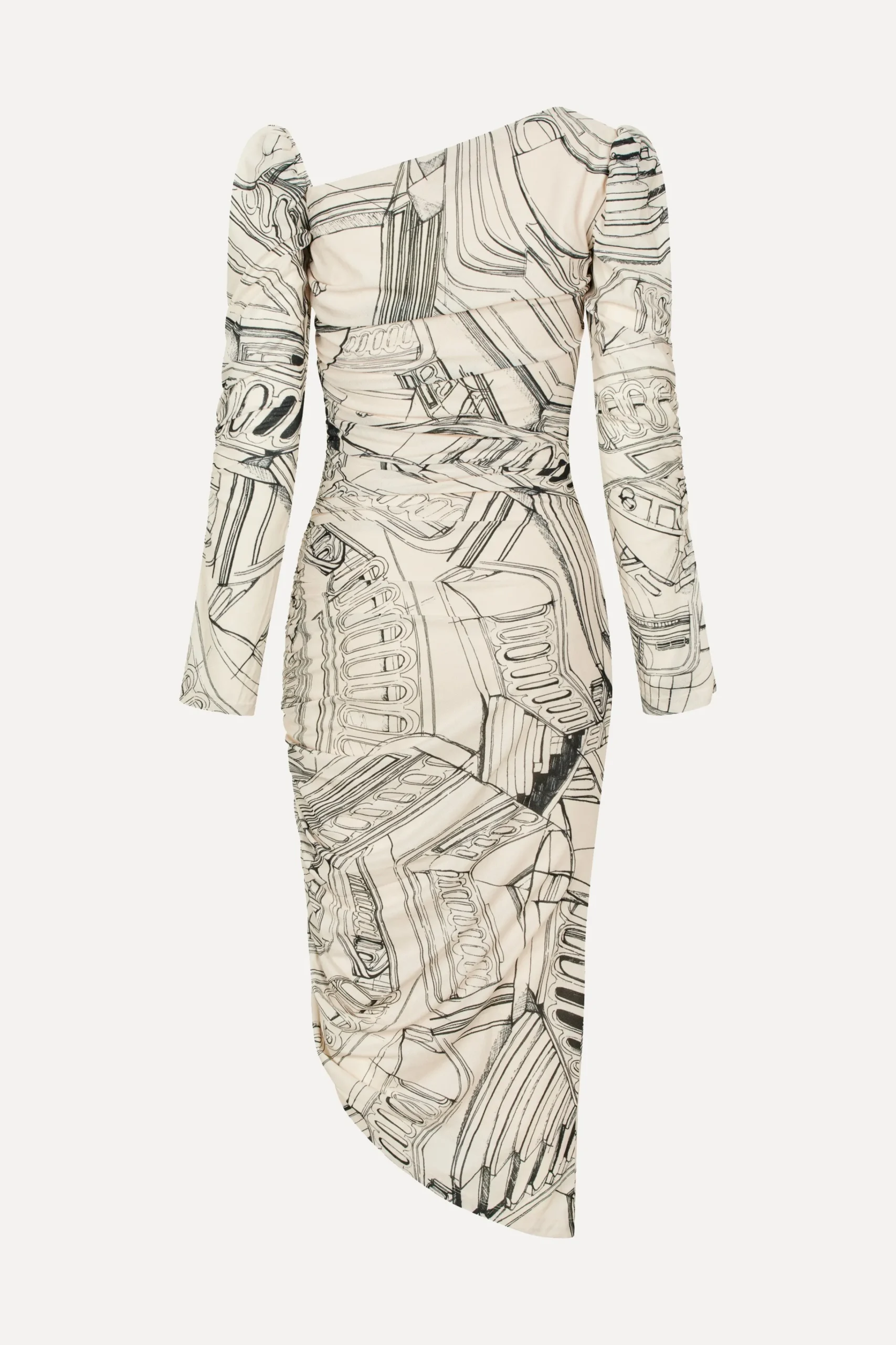 Rouched Midi Dress - Fineline Staircase-STINE GOYA Cheap
