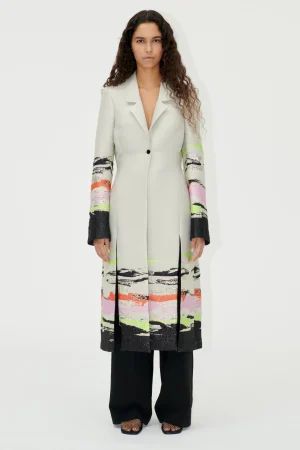 SGAneta Coat - Abstract Strokes-STINE GOYA Sale