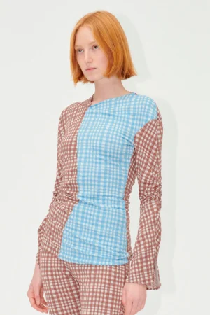 SGClementine Blouse - Brown Check-STINE GOYA Outlet
