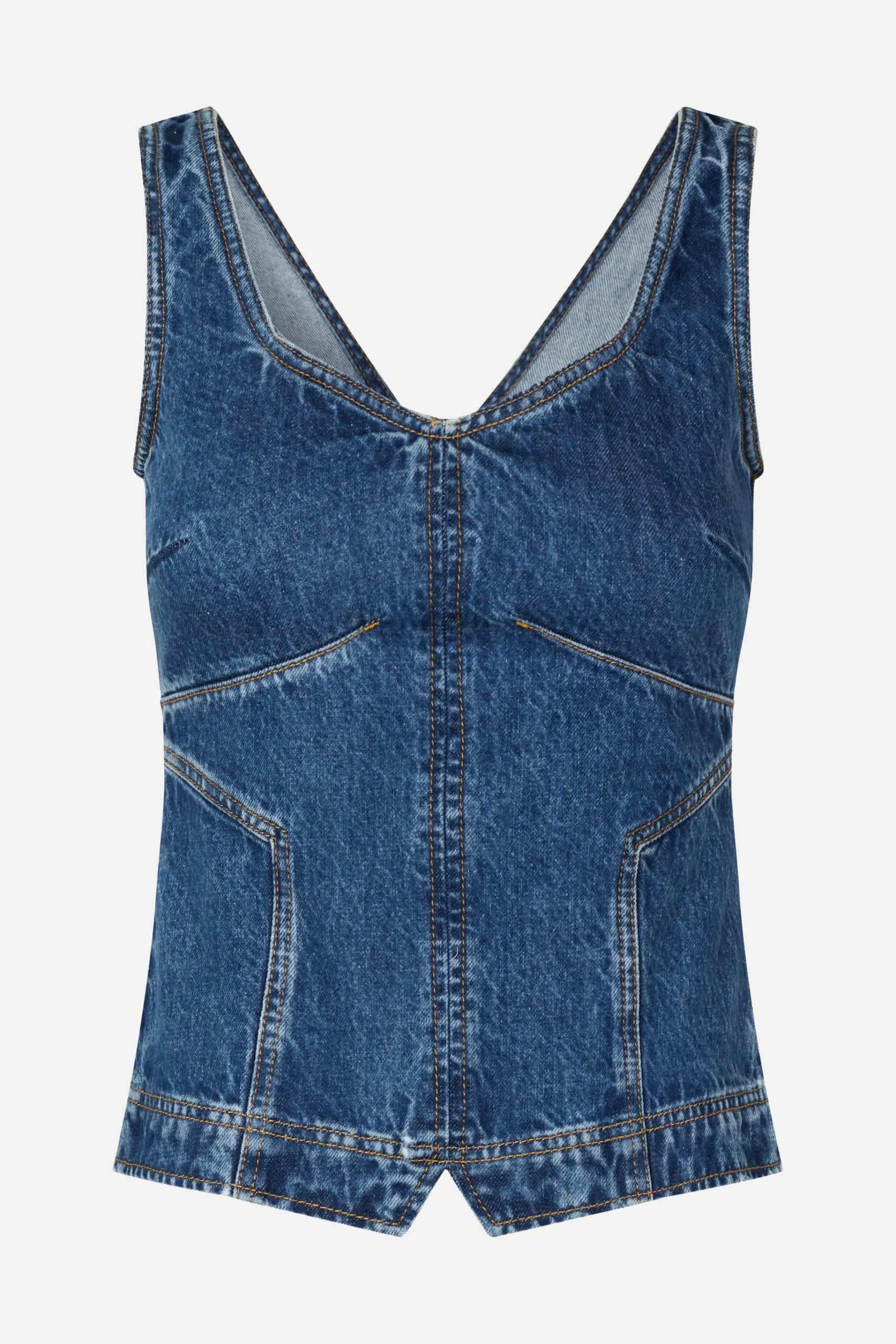 SGEliana Denim Top - Trompe L'oeil-STINE GOYA New